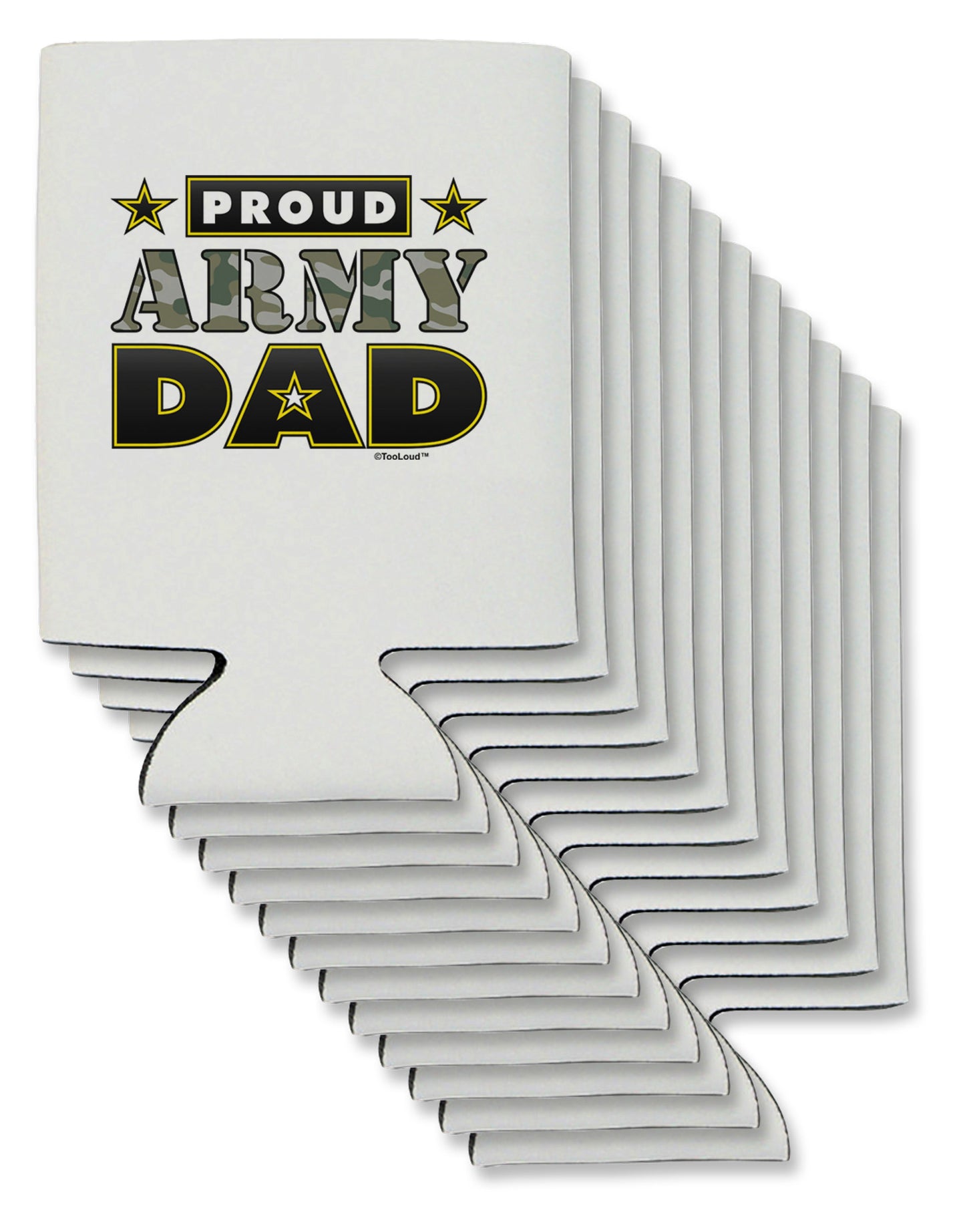 Proud Army Dad Can / Bottle Insulator Coolers-Can Coolie-TooLoud-12-Davson Sales