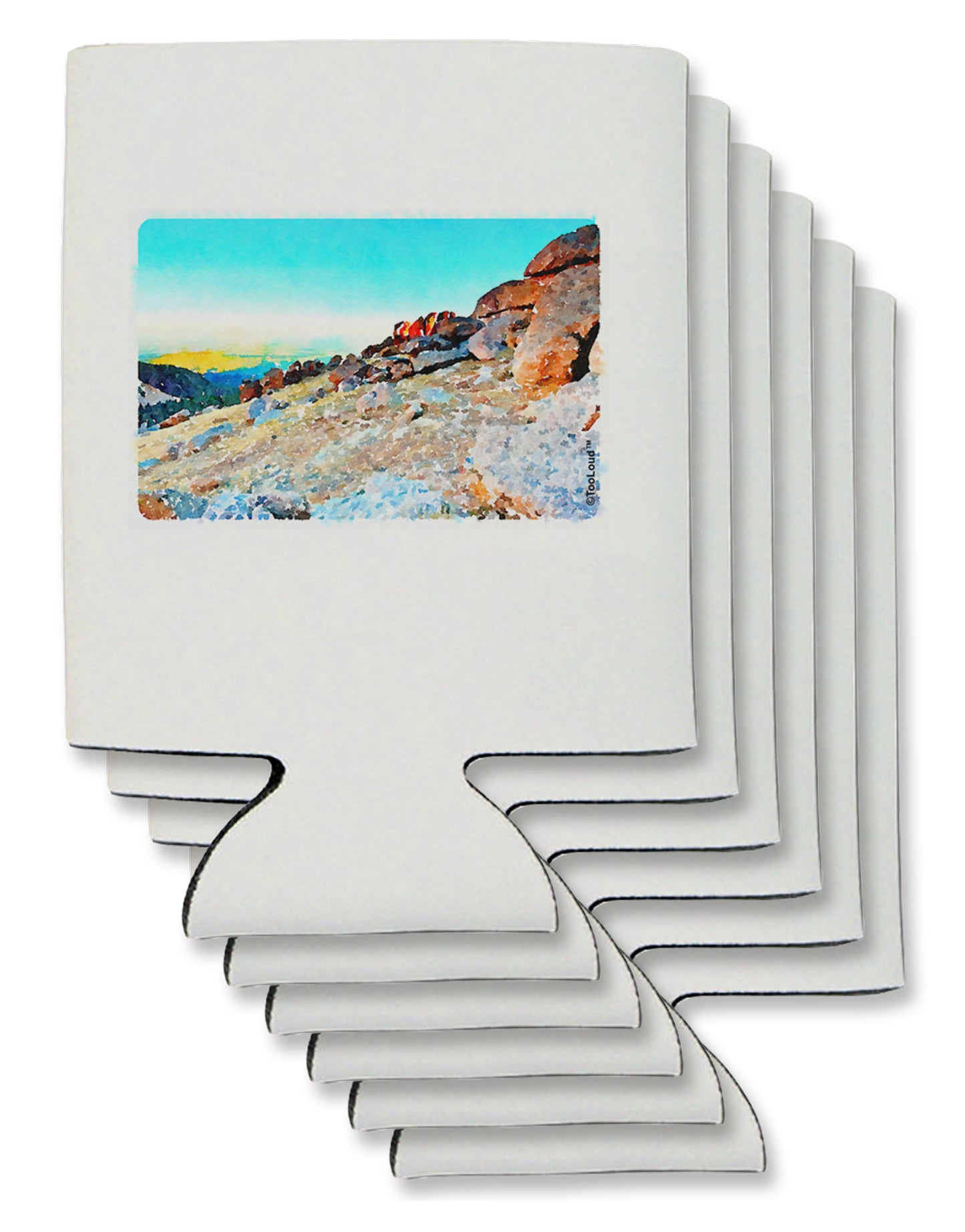 CO Rockies View Watercolor Can / Bottle Insulator Coolers-Can Coolie-TooLoud-6-Davson Sales