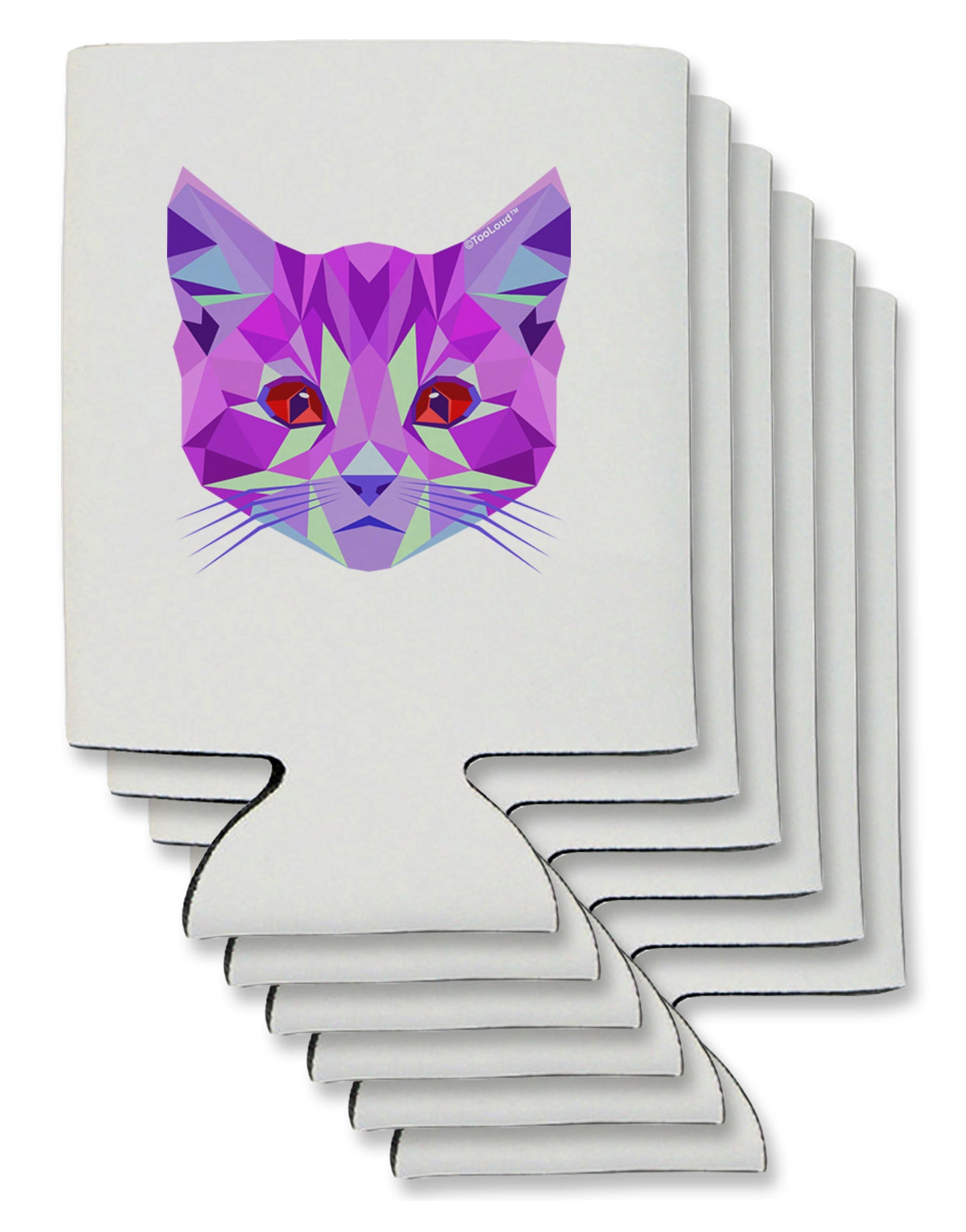 Geometric Kitty Purple Can / Bottle Insulator Coolers-Can Coolie-TooLoud-6-Davson Sales