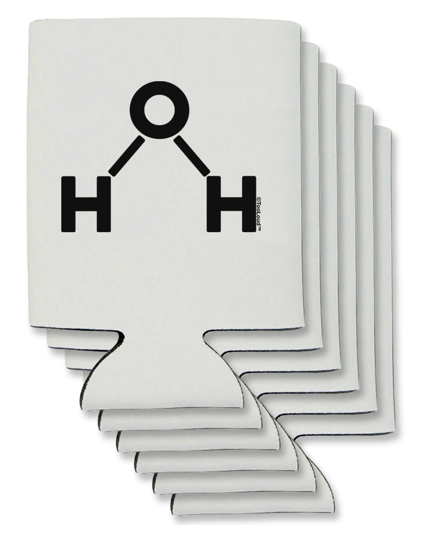 Water Molecule Text Can / Bottle Insulator Coolers by TooLoud-Can Coolie-TooLoud-6-Davson Sales