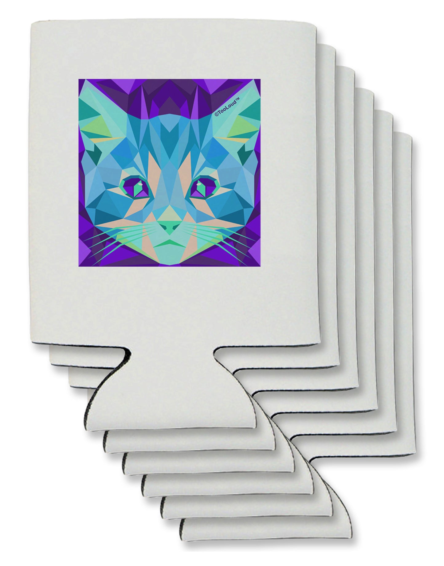 Geometric Kitty Inverted Can / Bottle Insulator Coolers-Can Coolie-TooLoud-6-Davson Sales