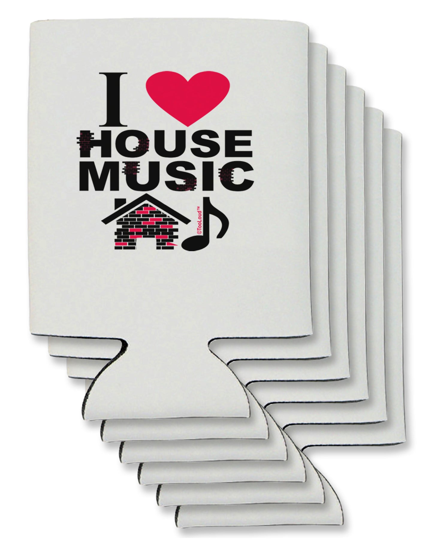 I Love House Pink Can / Bottle Insulator Coolers-Can Coolie-TooLoud-6-Davson Sales