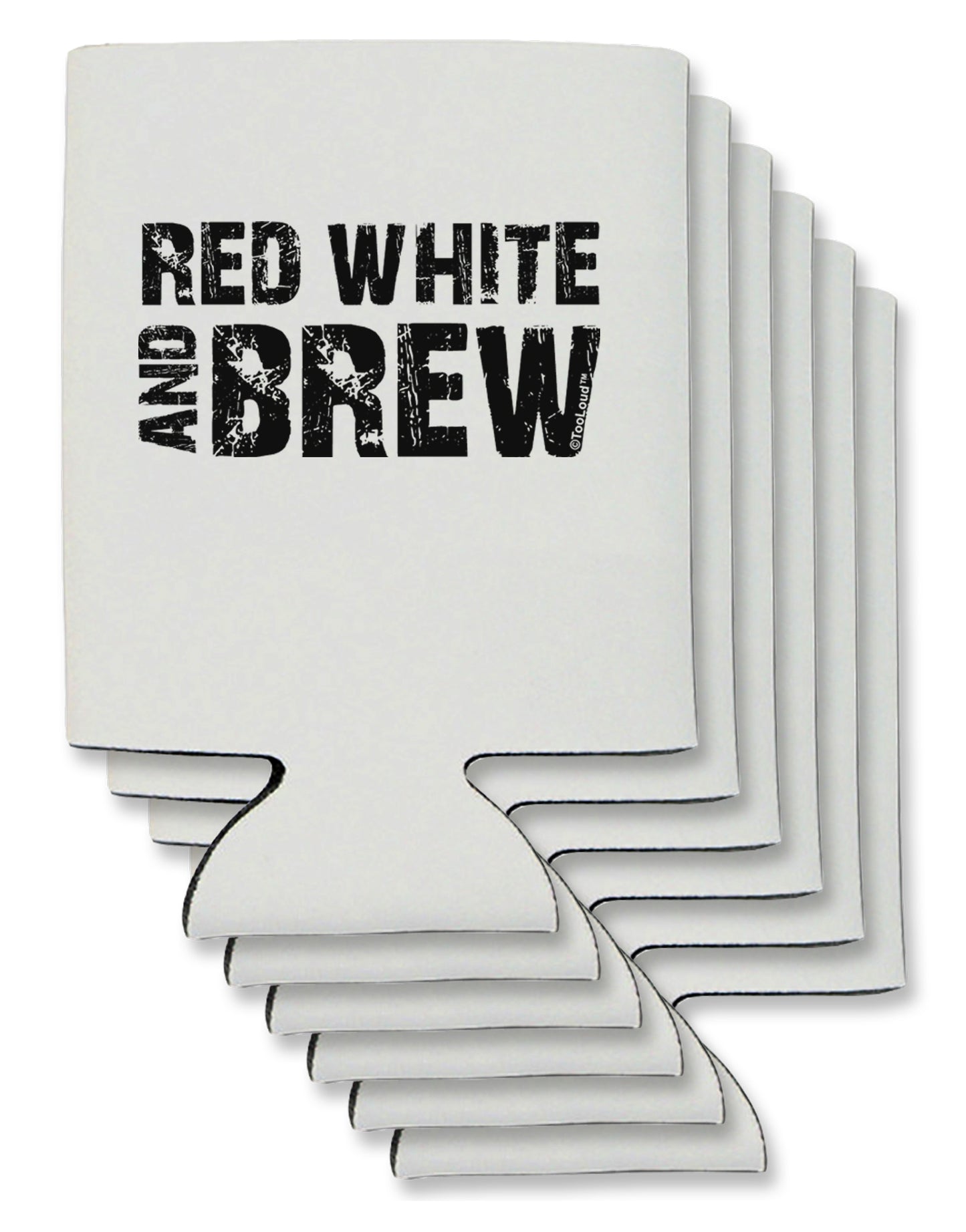 Red White and Brew Can / Bottle Insulator Coolers by TooLoud-Can Coolie-TooLoud-6-Davson Sales