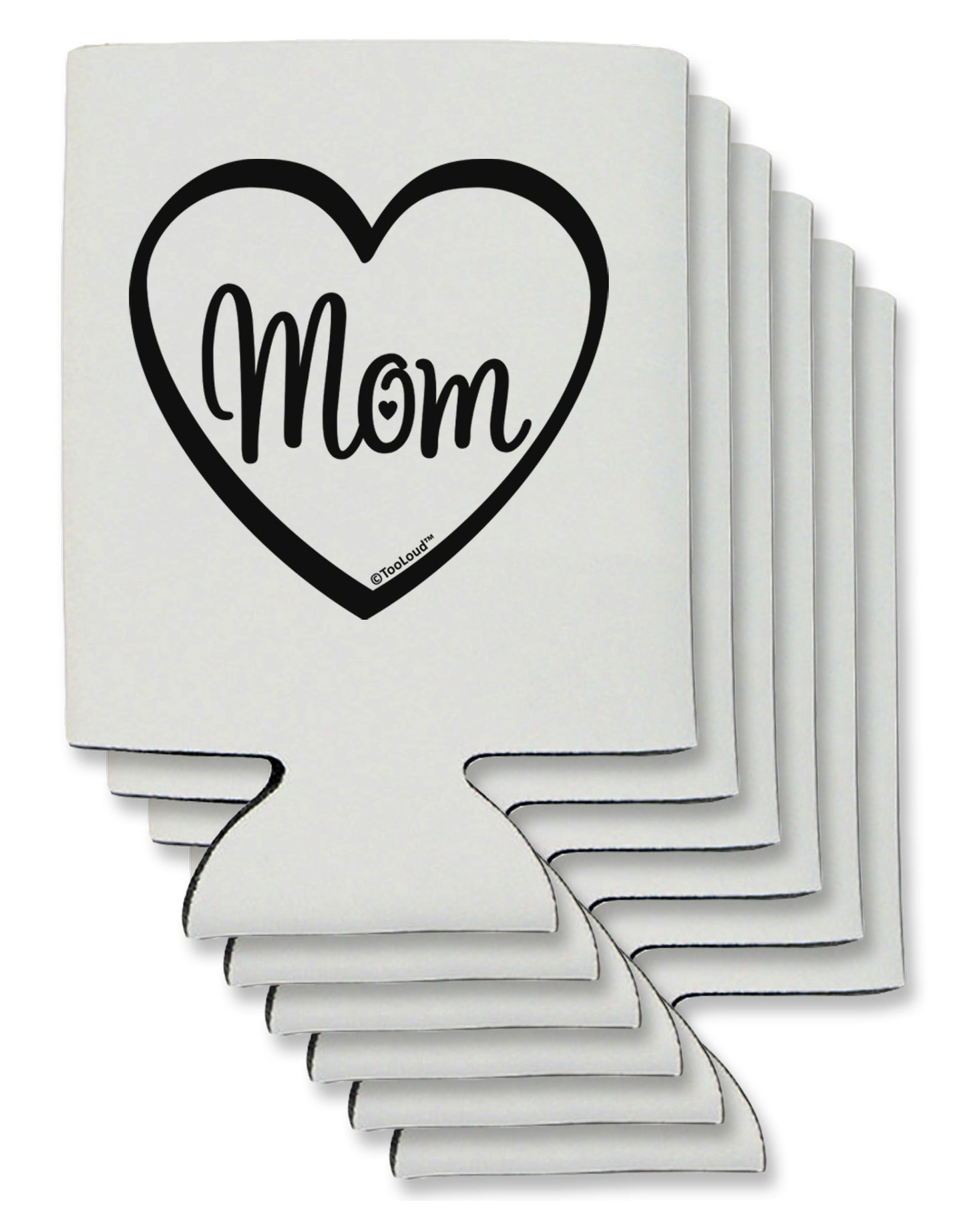 Mom Heart Design Can / Bottle Insulator Coolers by TooLoud-Can Coolie-TooLoud-6-Davson Sales