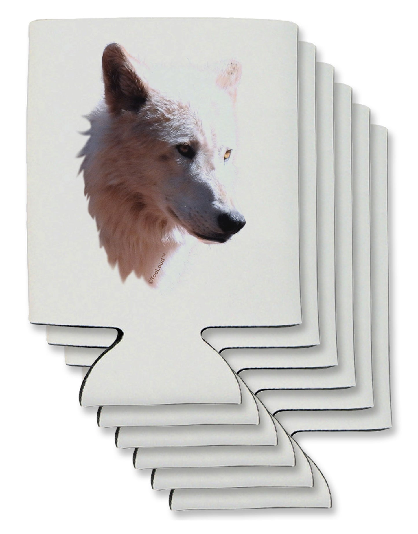 Magnificent White Wolf Head Can / Bottle Insulator Coolers-Can Coolie-TooLoud-6-Davson Sales