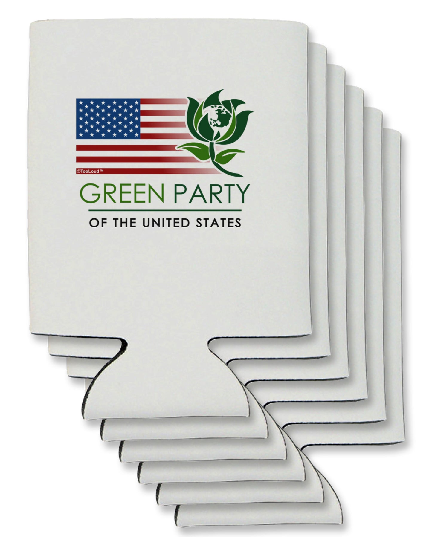 Green Party US Flag Can / Bottle Insulator Coolers-Can Coolie-TooLoud-6-Davson Sales