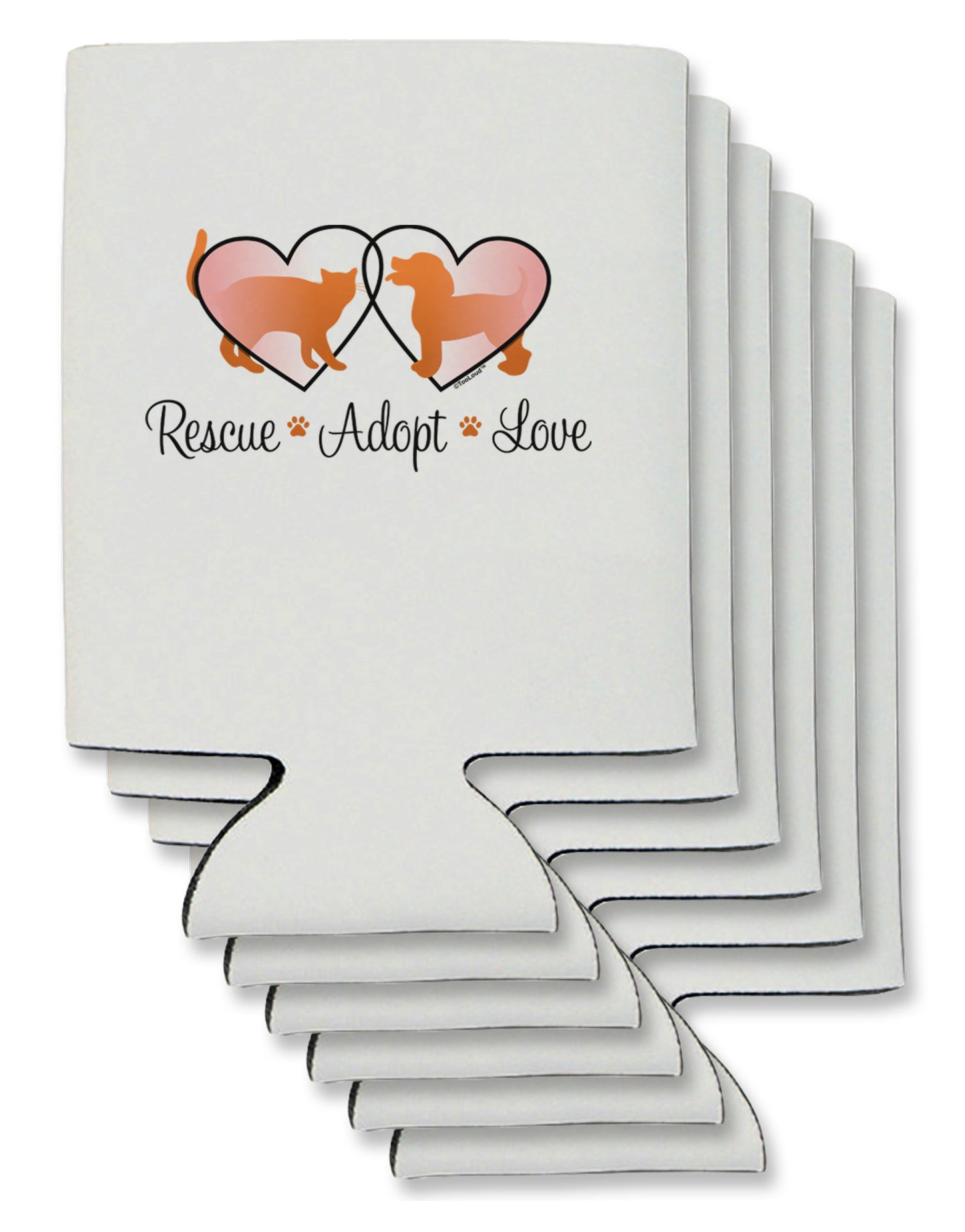 Rescue Adopt Love Can / Bottle Insulator Coolers-Can Coolie-TooLoud-6-Davson Sales