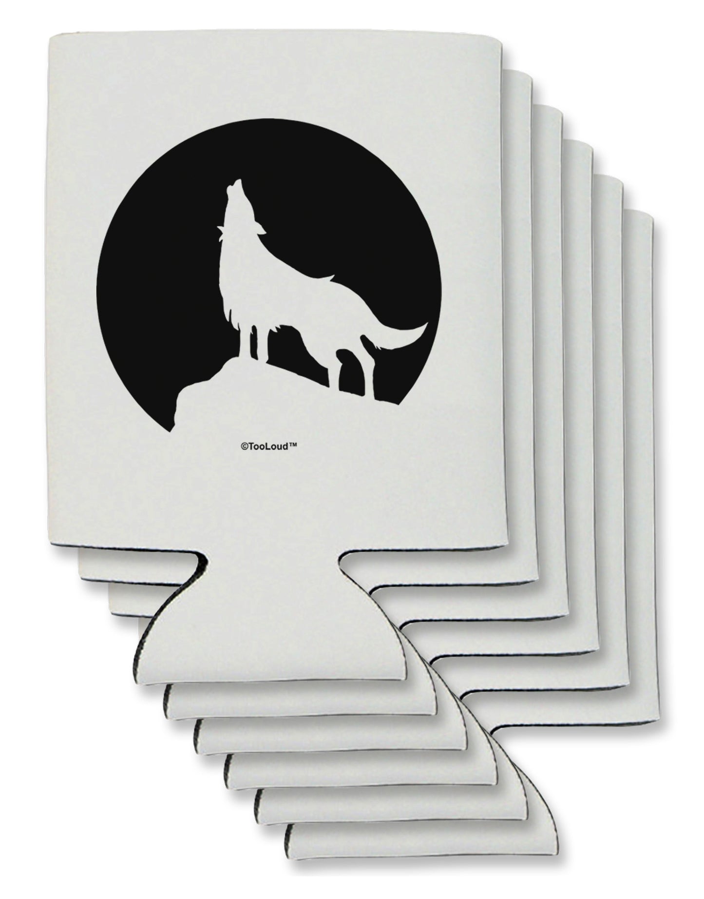 Wolf Howling at the Moon - Design #1 Can / Bottle Insulator Coolers by TooLoud-Can Coolie-TooLoud-6-Davson Sales