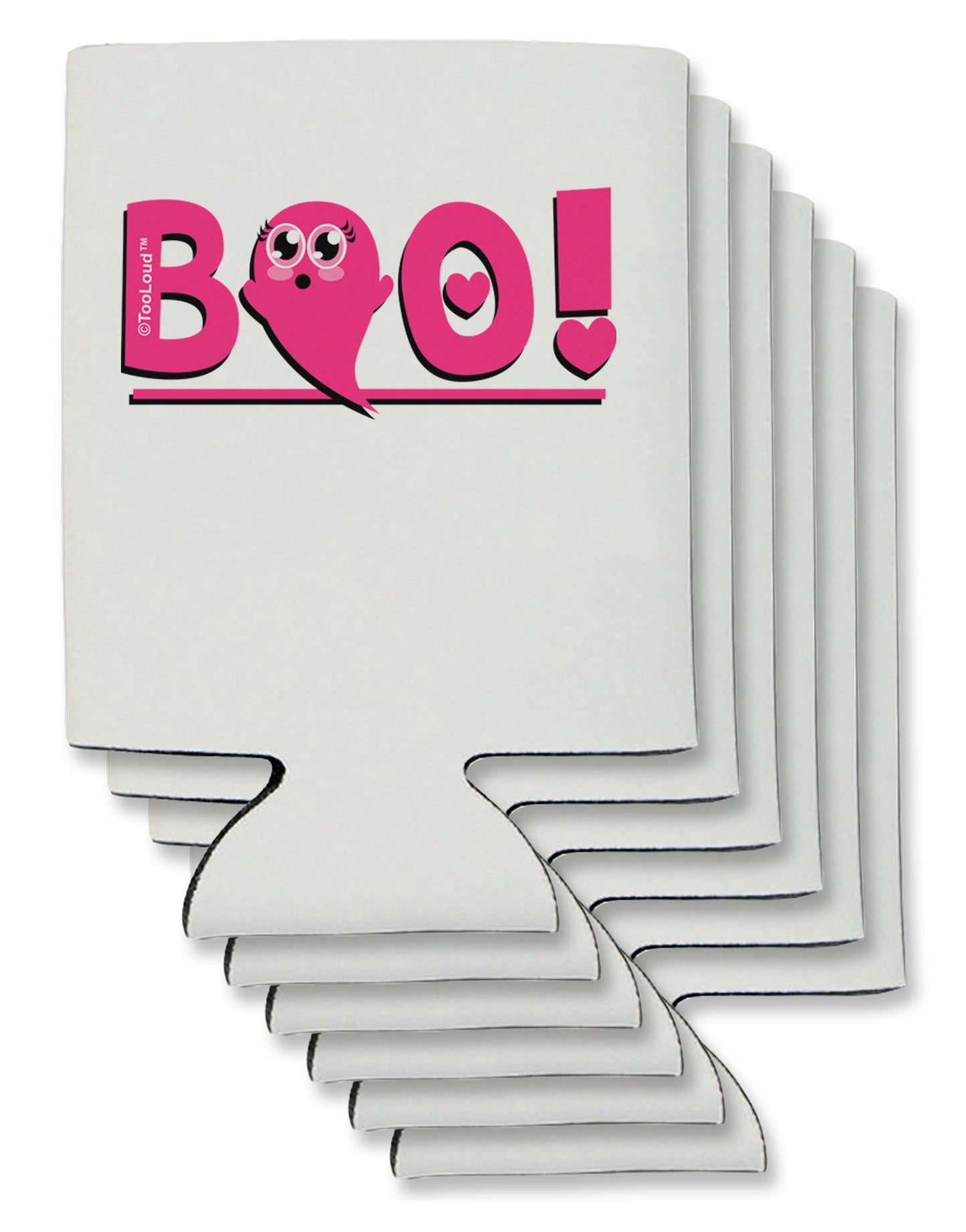 Cute Boo Text Pink Can / Bottle Insulator Coolers-Can Coolie-TooLoud-6-Davson Sales