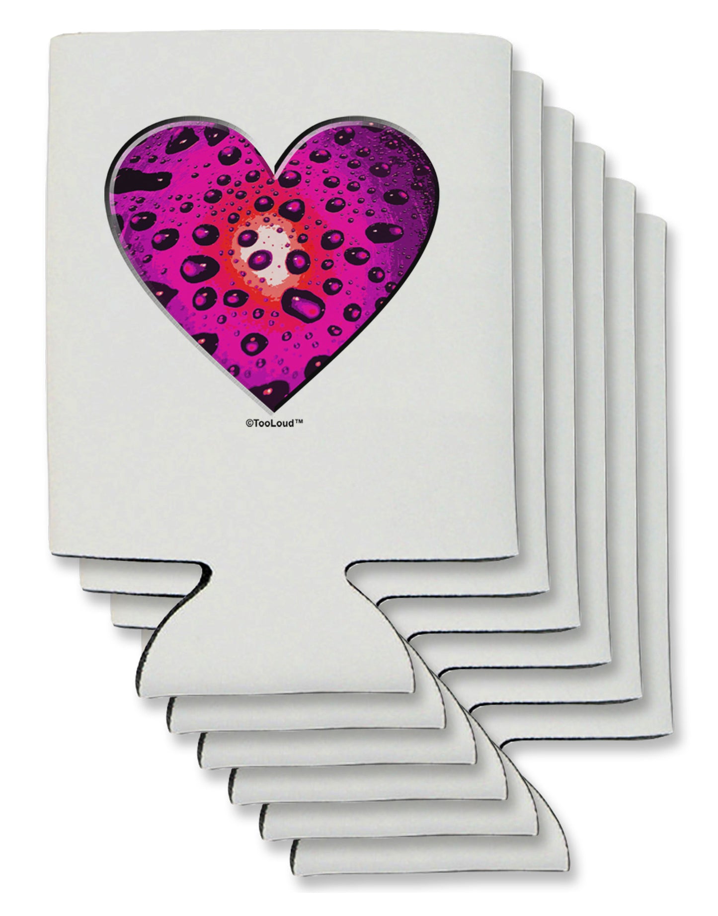 Water Droplet Heart Magenta Can / Bottle Insulator Coolers by TooLoud-Can Coolie-TooLoud-6-Davson Sales