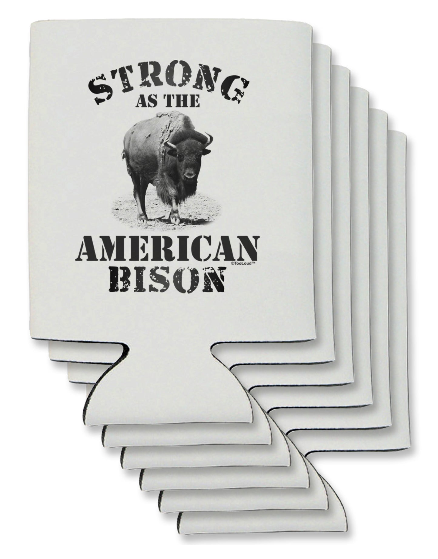 Strong Bison Text Can / Bottle Insulator Coolers-Can Coolie-TooLoud-6-Davson Sales