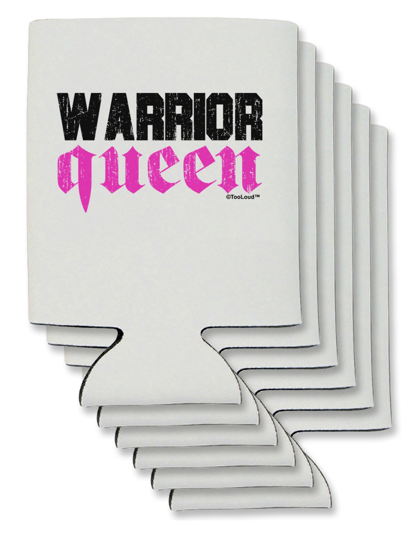 TooLoud Warrior Queen Pink Script Can / Bottle Insulator Coolers-Can Coolie-TooLoud-6 Pieces-Davson Sales