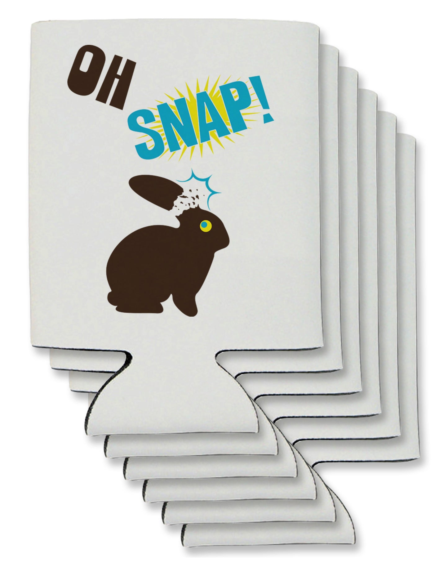 Oh Snap Chocolate Easter Bunny Can / Bottle Insulator Coolers-Can Coolie-TooLoud-6 Pieces-Davson Sales