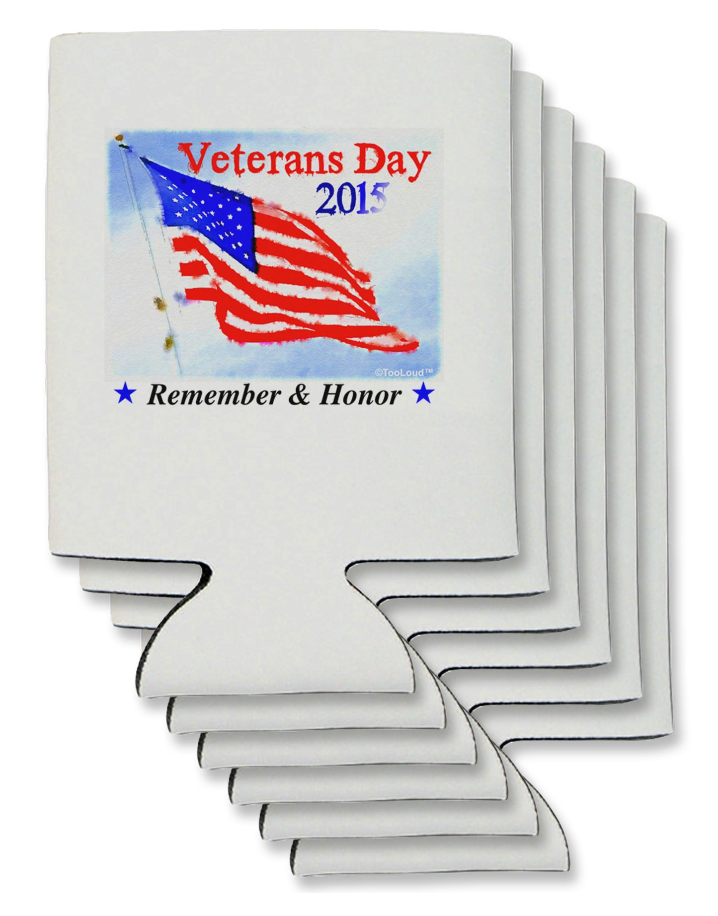 Veterans Day 2015 WaterColor Can / Bottle Insulator Coolers-Can Coolie-TooLoud-6-Davson Sales