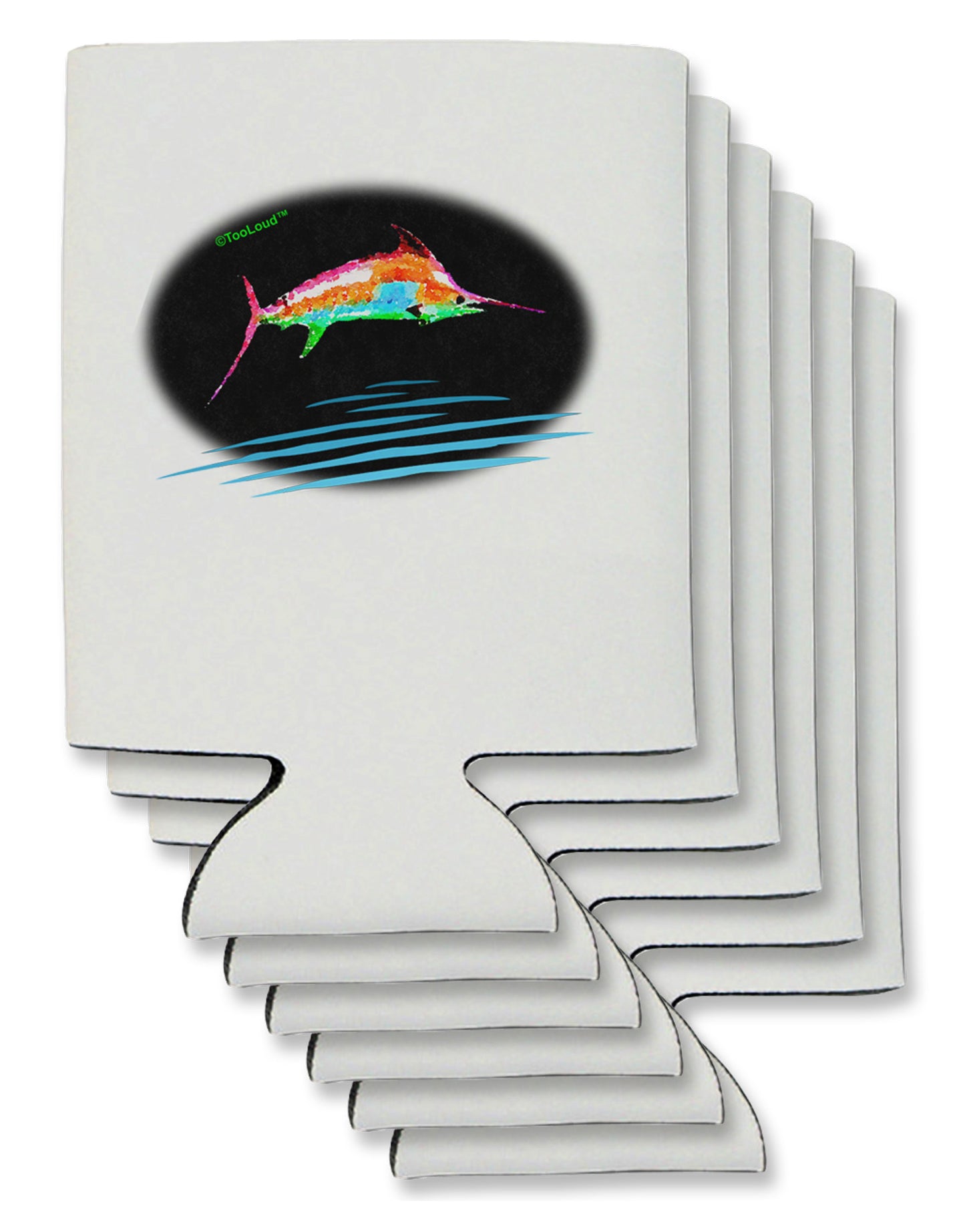 Colorful Swordfish Watercolor Can / Bottle Insulator Coolers-Can Coolie-TooLoud-6-Davson Sales