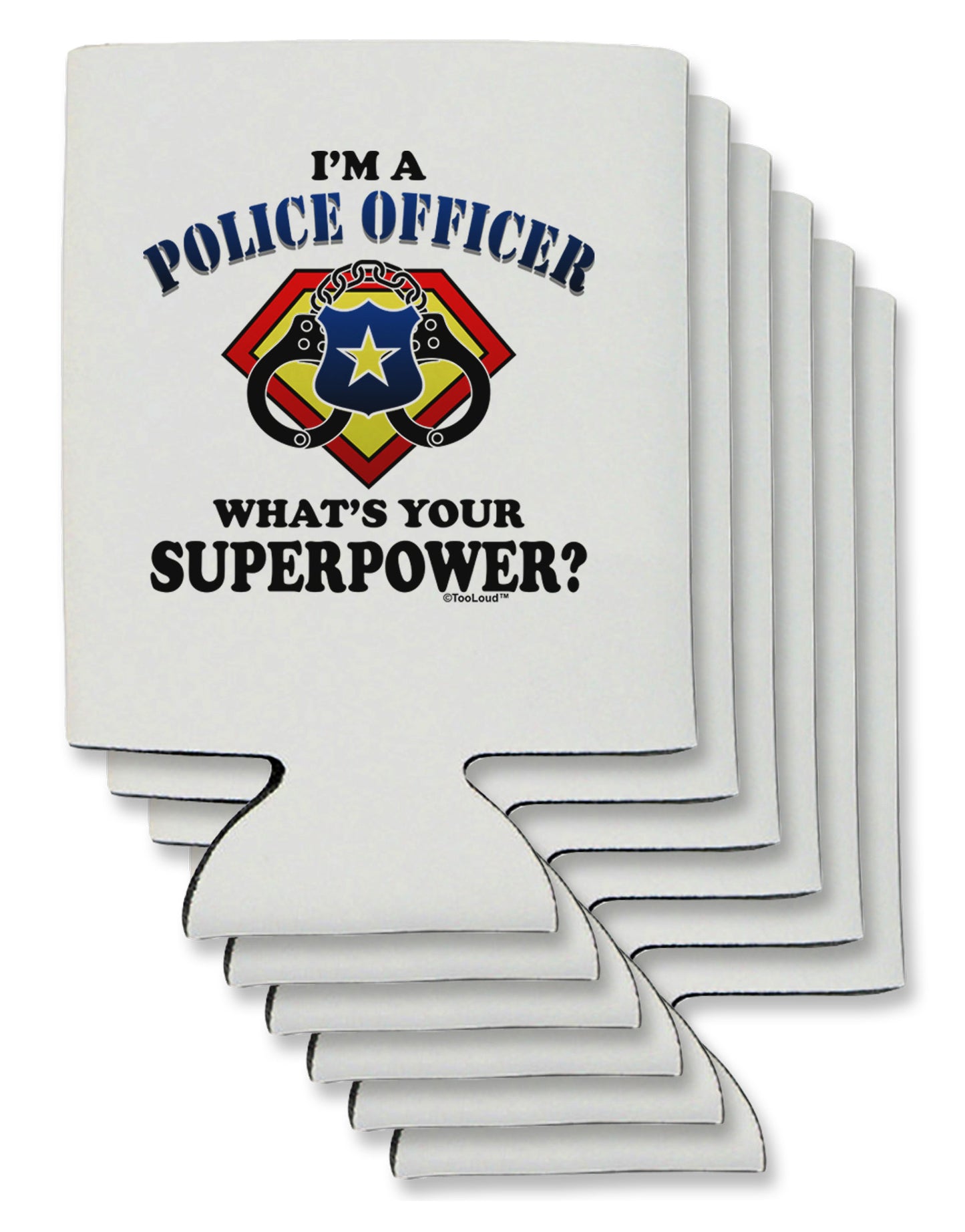 Police Officer - Superpower Can / Bottle Insulator Coolers-Can Coolie-TooLoud-6-Davson Sales