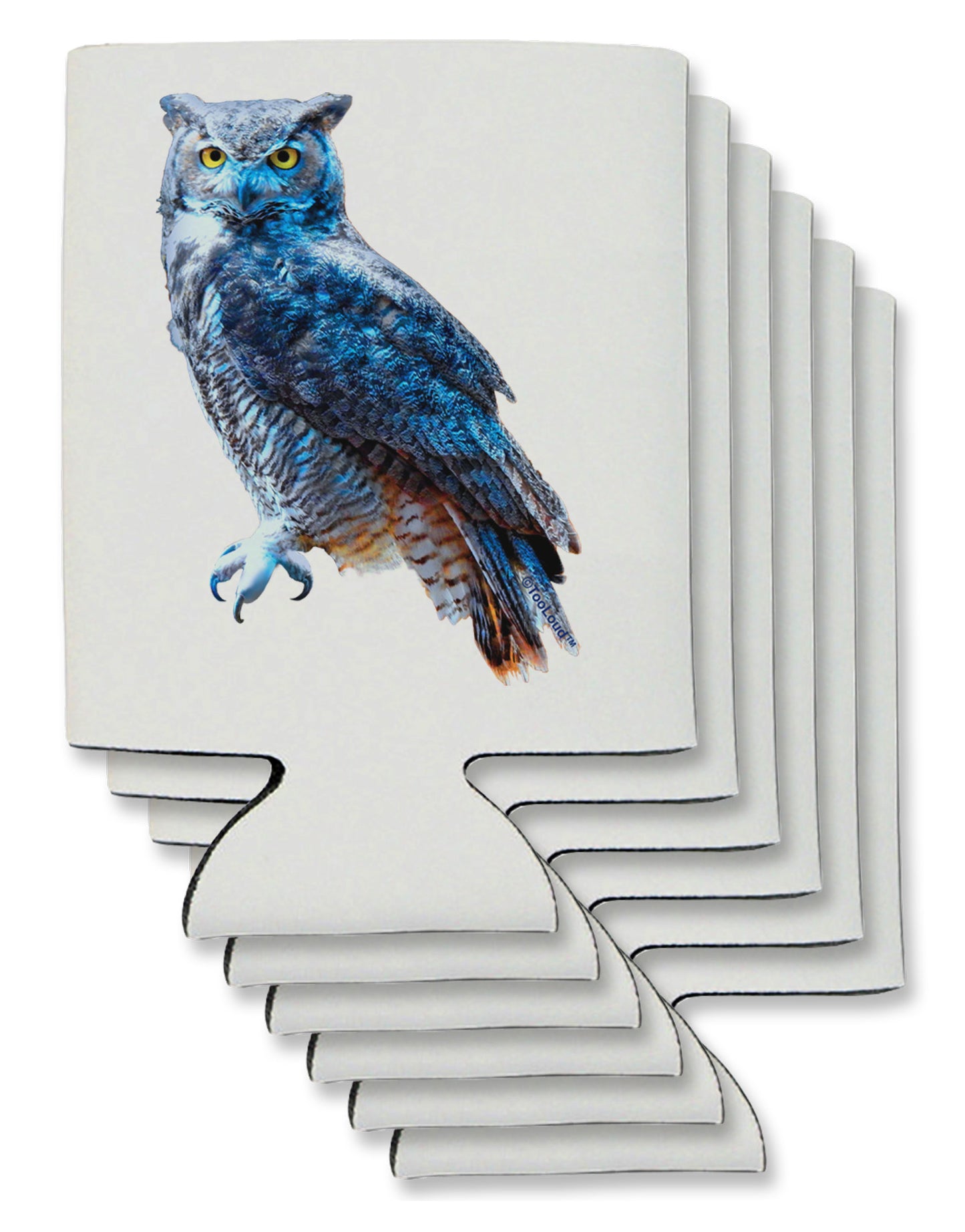 Colorful Great Horned Owl Can / Bottle Insulator Coolers-Can Coolie-TooLoud-6-Davson Sales