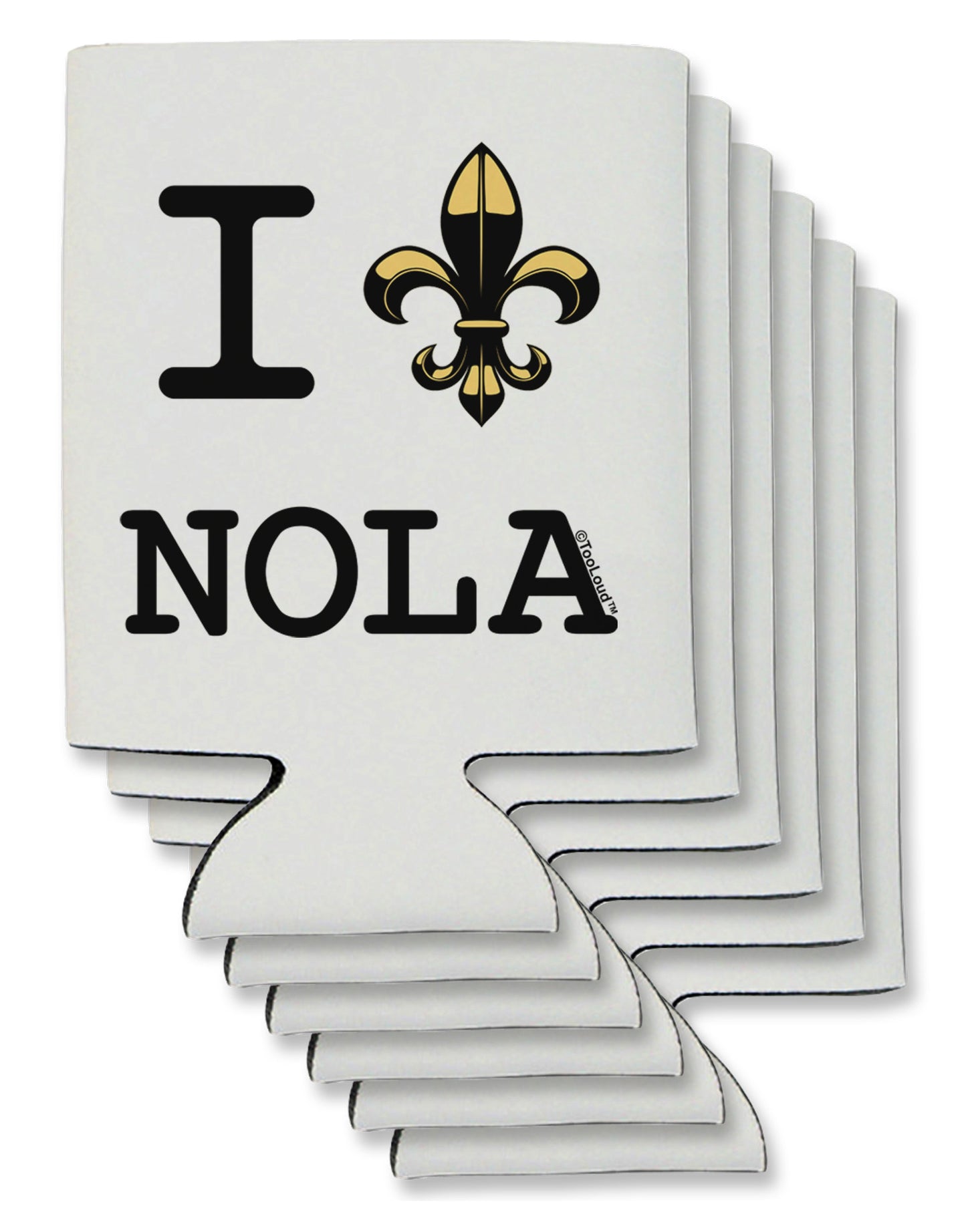 I Love NOLA Fleur de Lis Can / Bottle Insulator Coolers-Can Coolie-TooLoud-6-Davson Sales
