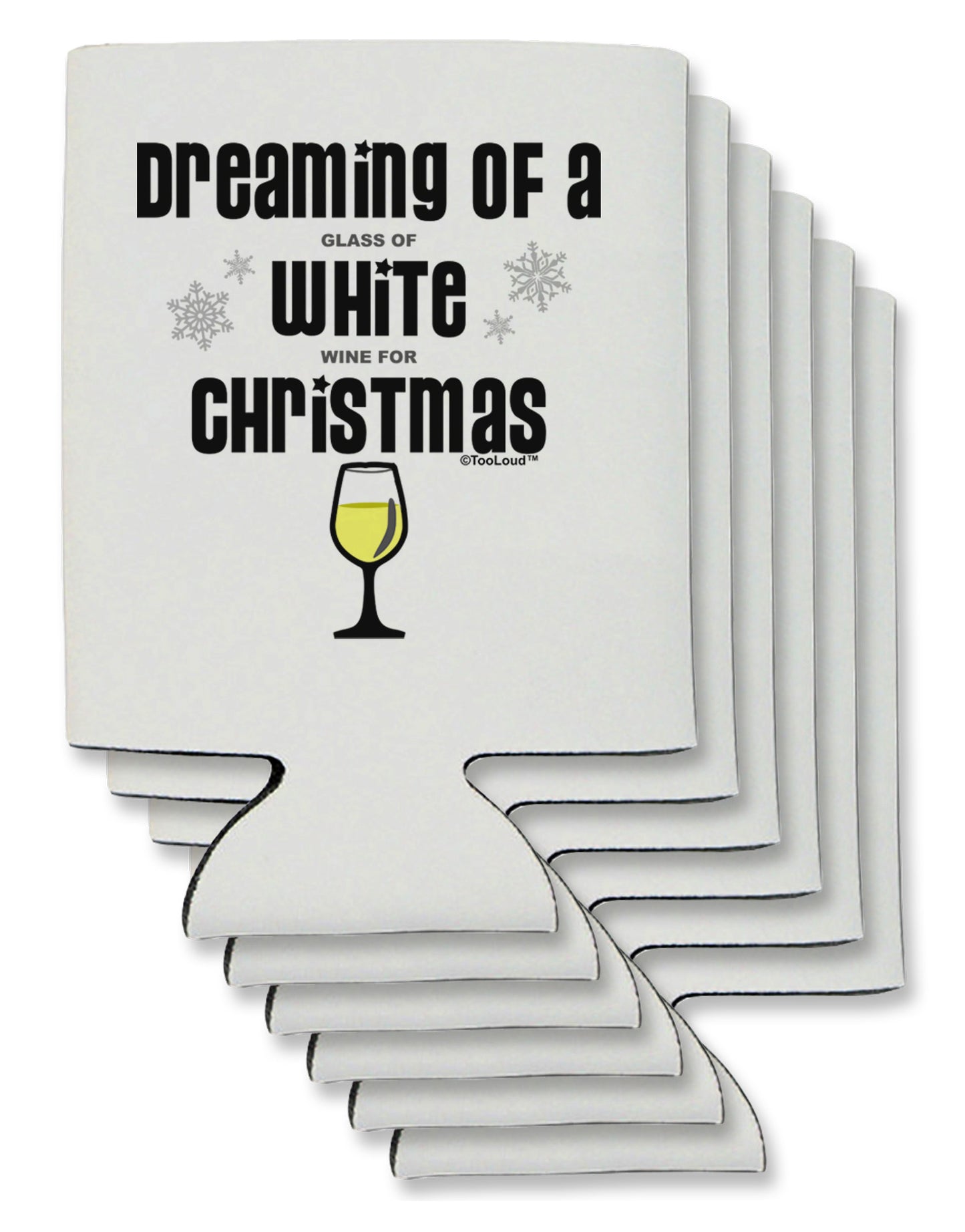 White Wine For Christmas Can / Bottle Insulator Coolers-Can Coolie-TooLoud-6-Davson Sales
