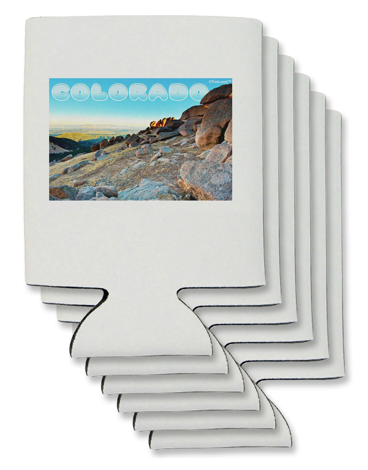 CO Rockies View with Text Can / Bottle Insulator Coolers-Can Coolie-TooLoud-6-Davson Sales