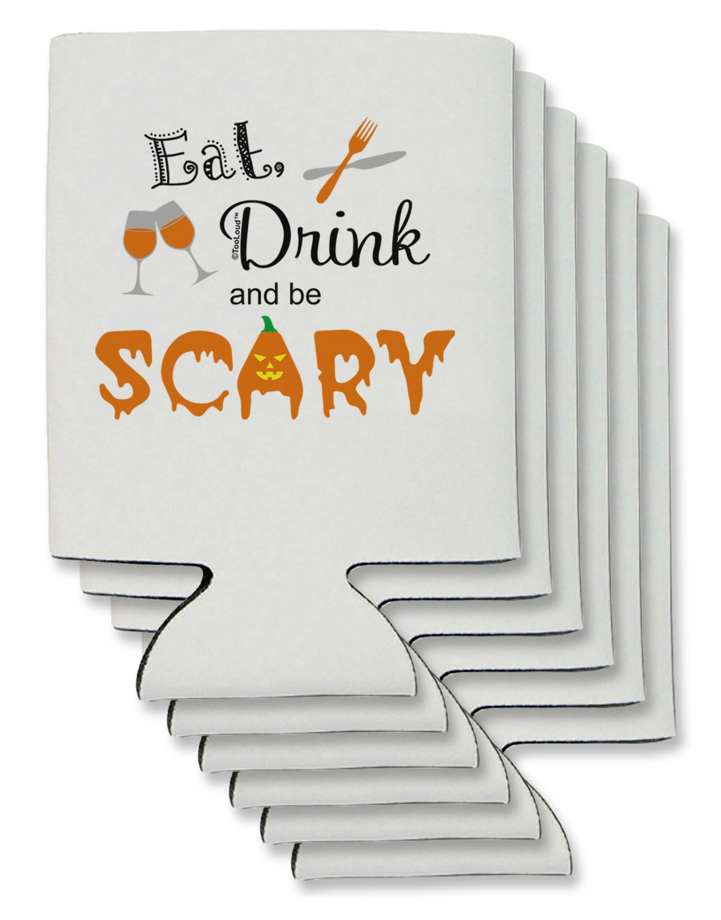 Eat Drink Scary Black Can / Bottle Insulator Coolers-Can Coolie-TooLoud-6-Davson Sales