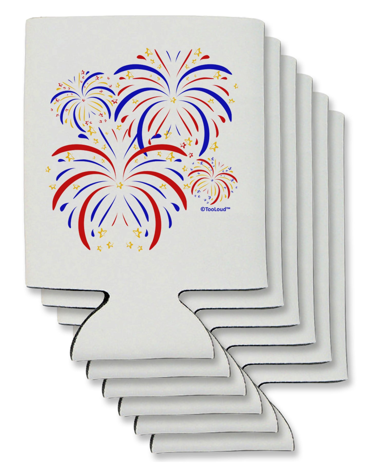 Patriotic Fireworks with Bursting Stars Can / Bottle Insulator Coolers by TooLoud-Can Coolie-TooLoud-6-Davson Sales