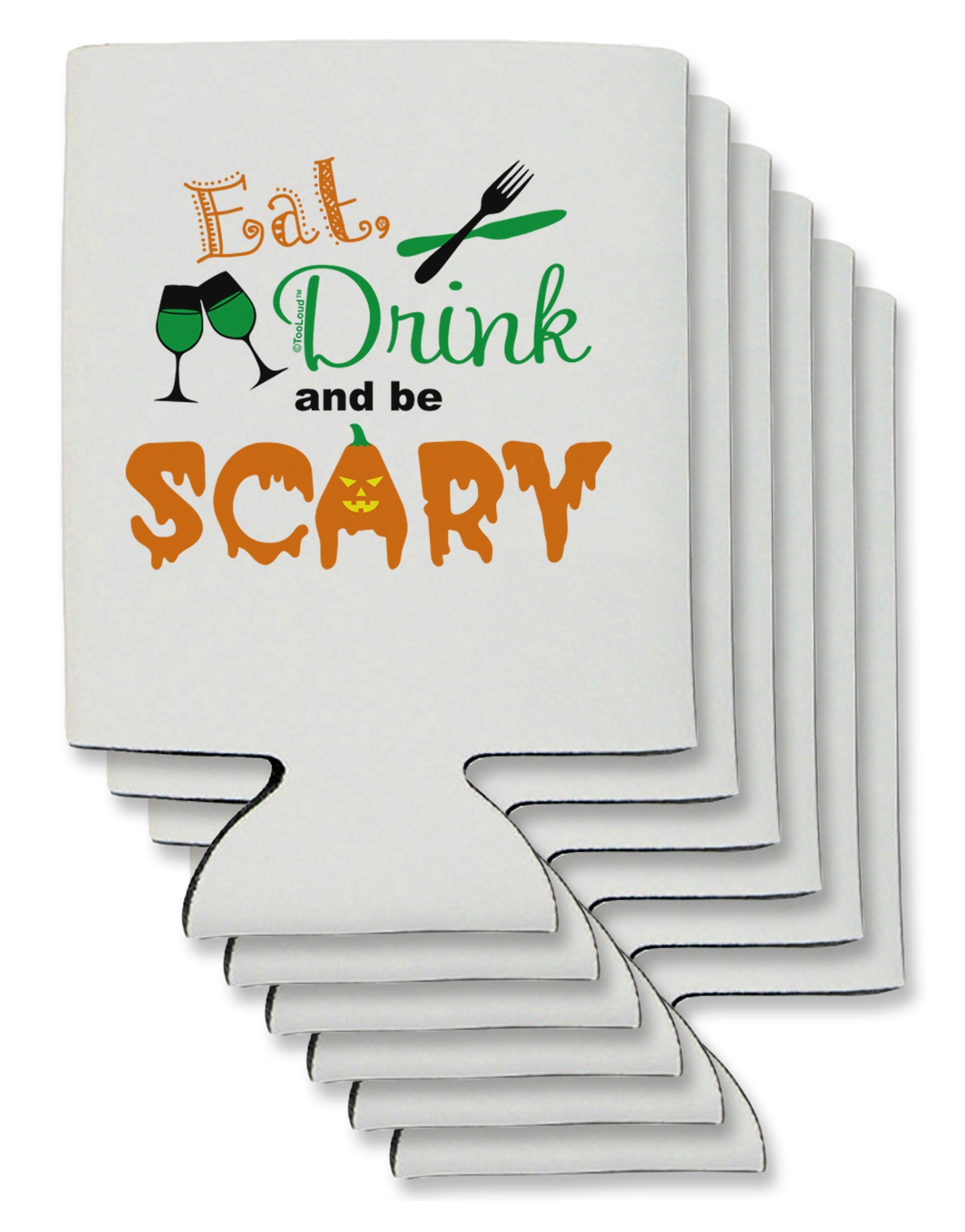 Eat Drink Scary Green Can / Bottle Insulator Coolers-Can Coolie-TooLoud-6-Davson Sales