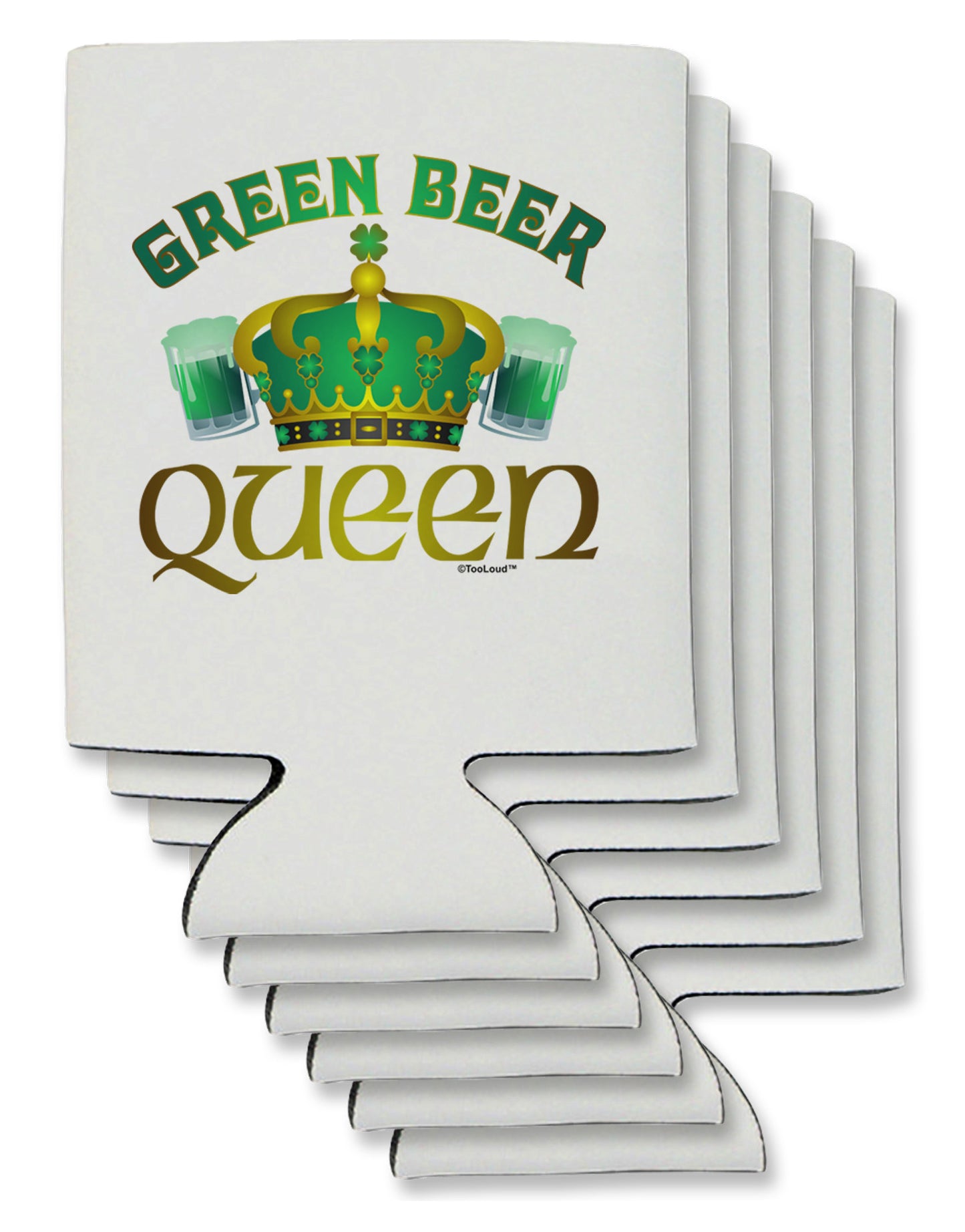Green Beer Queen Can / Bottle Insulator Coolers-Can Coolie-TooLoud-6-Davson Sales