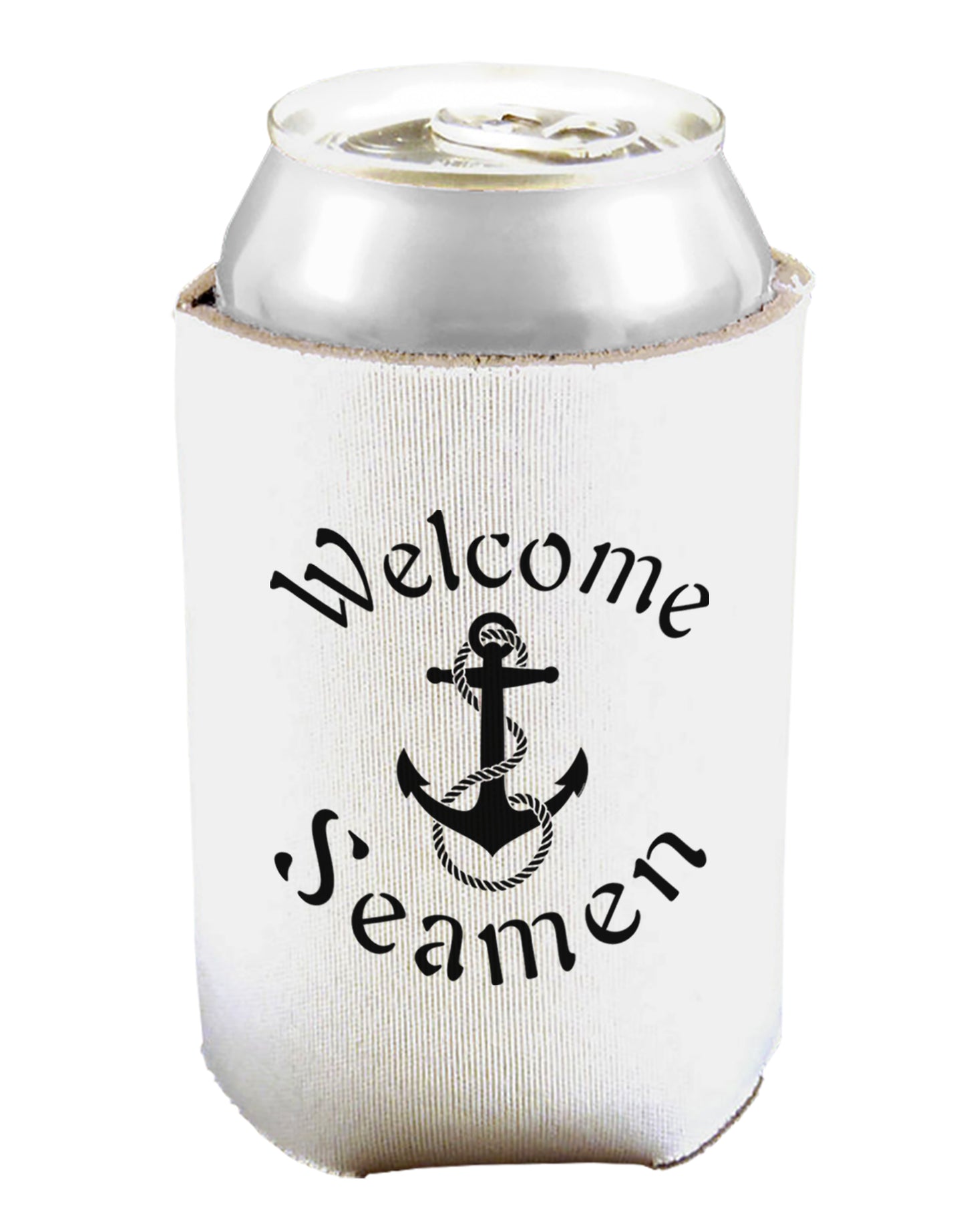 Welcome Seamen Can and Bottle Insulator Cooler-Bottle Insulator-TooLoud-White-Davson Sales