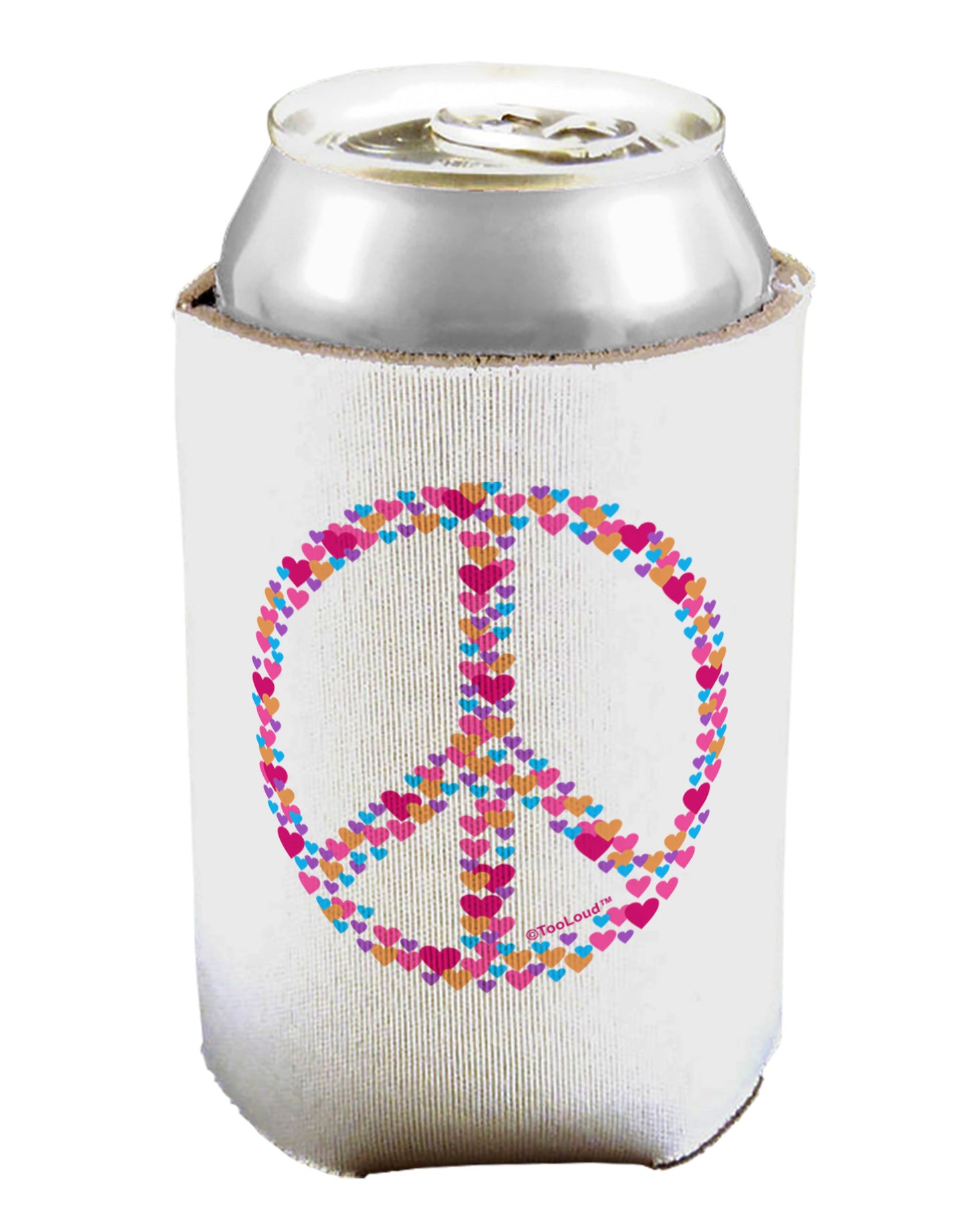 Peace Sign Hearts Can / Bottle Insulator Coolers-Can Coolie-TooLoud-1-Davson Sales