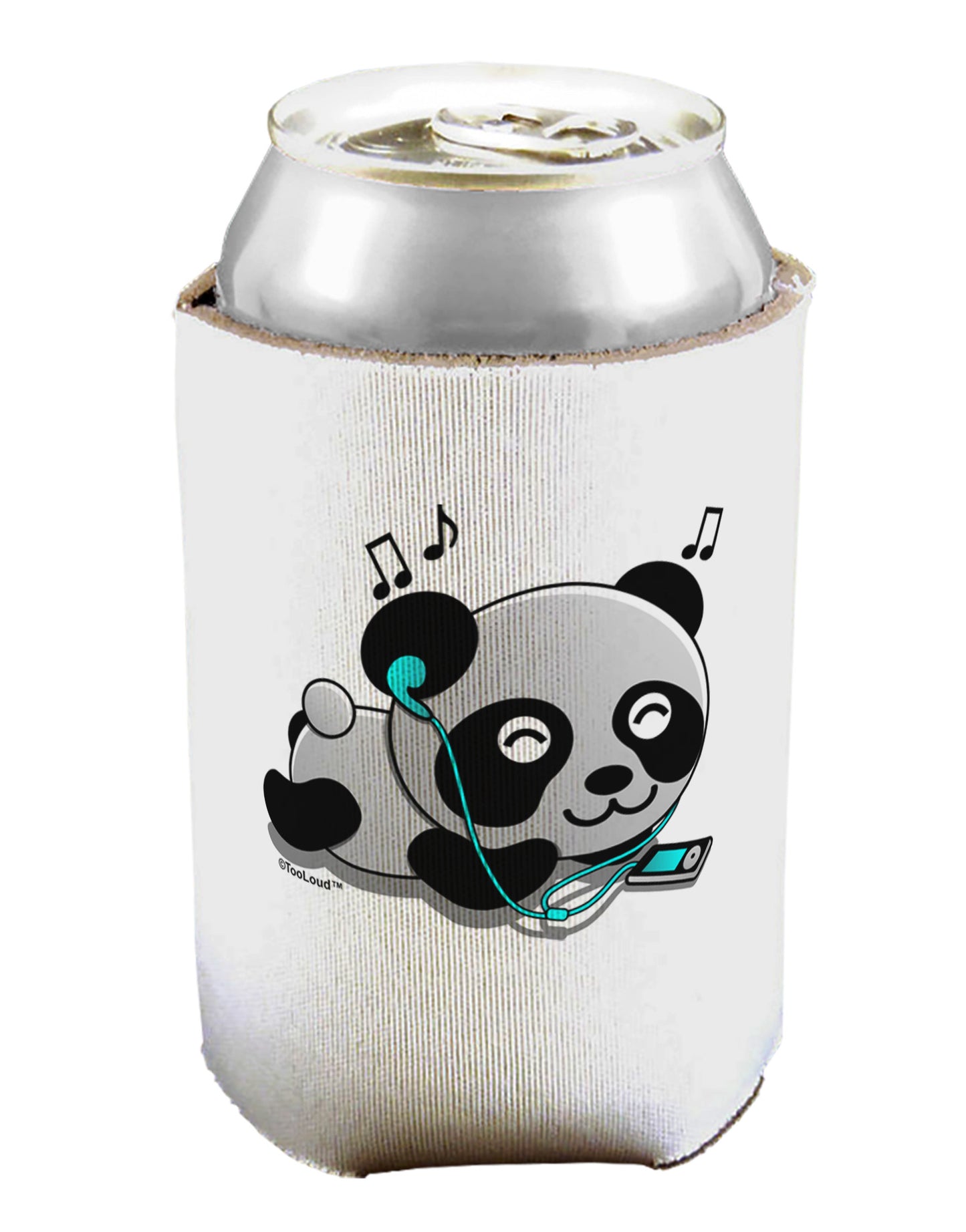 Cute Panda With Ear Buds Can / Bottle Insulator Coolers-Can Coolie-TooLoud-1-Davson Sales