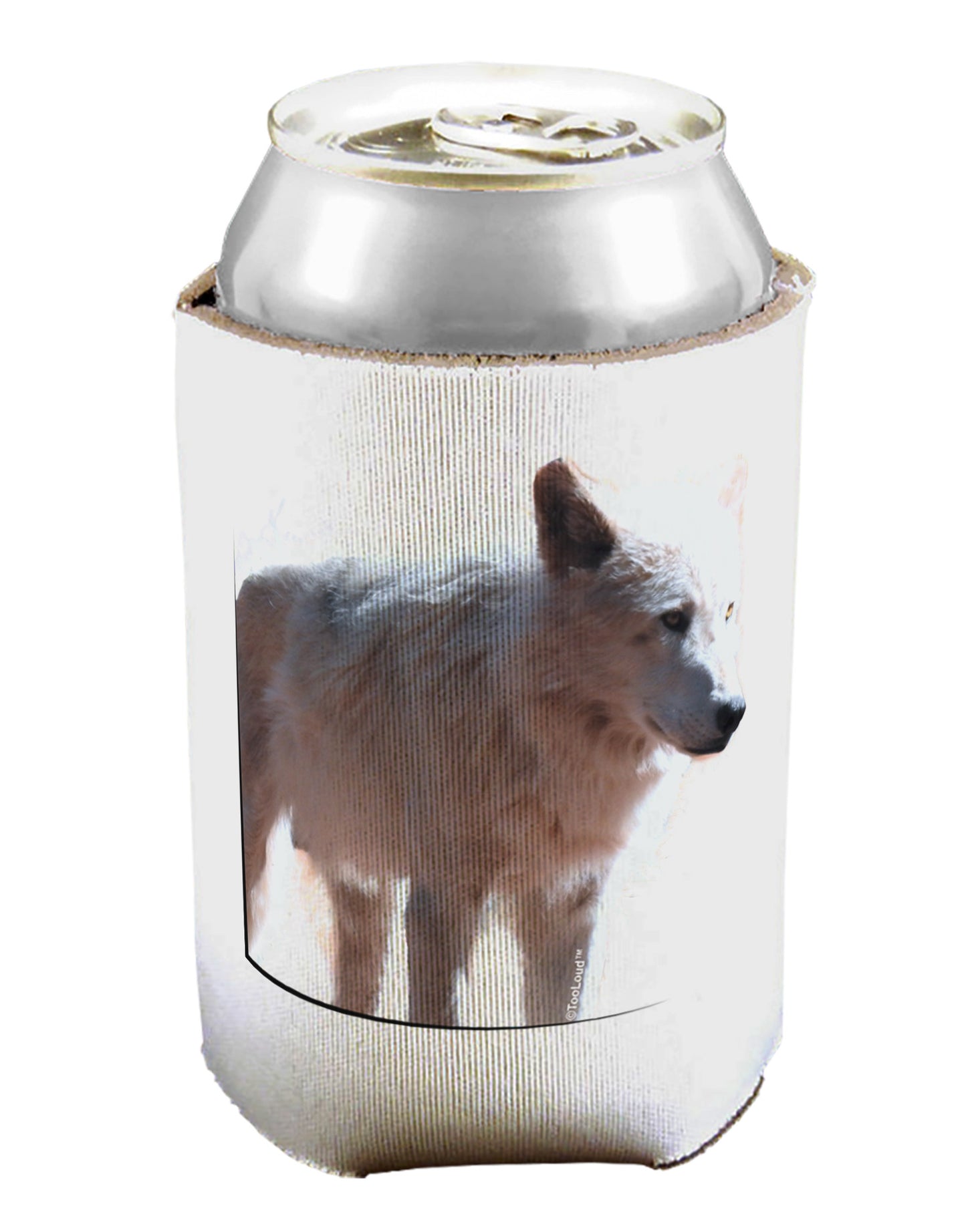 Magnificent Full White Wolf Can / Bottle Insulator Coolers-Can Coolie-TooLoud-1-Davson Sales