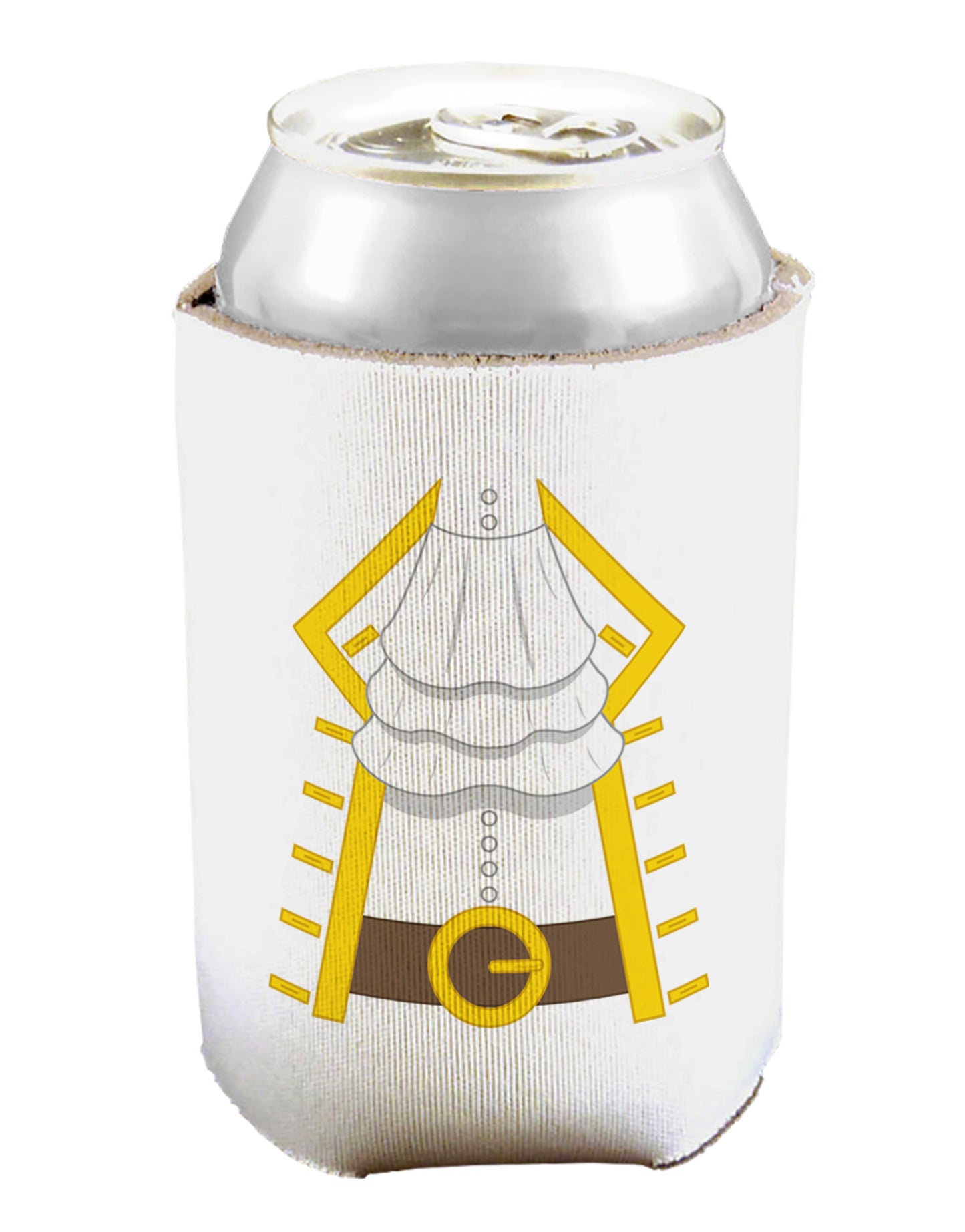 Pirate Captain Costume Gold Can and Bottle Insulator Cooler-Bottle Insulator-TooLoud-White-Davson Sales