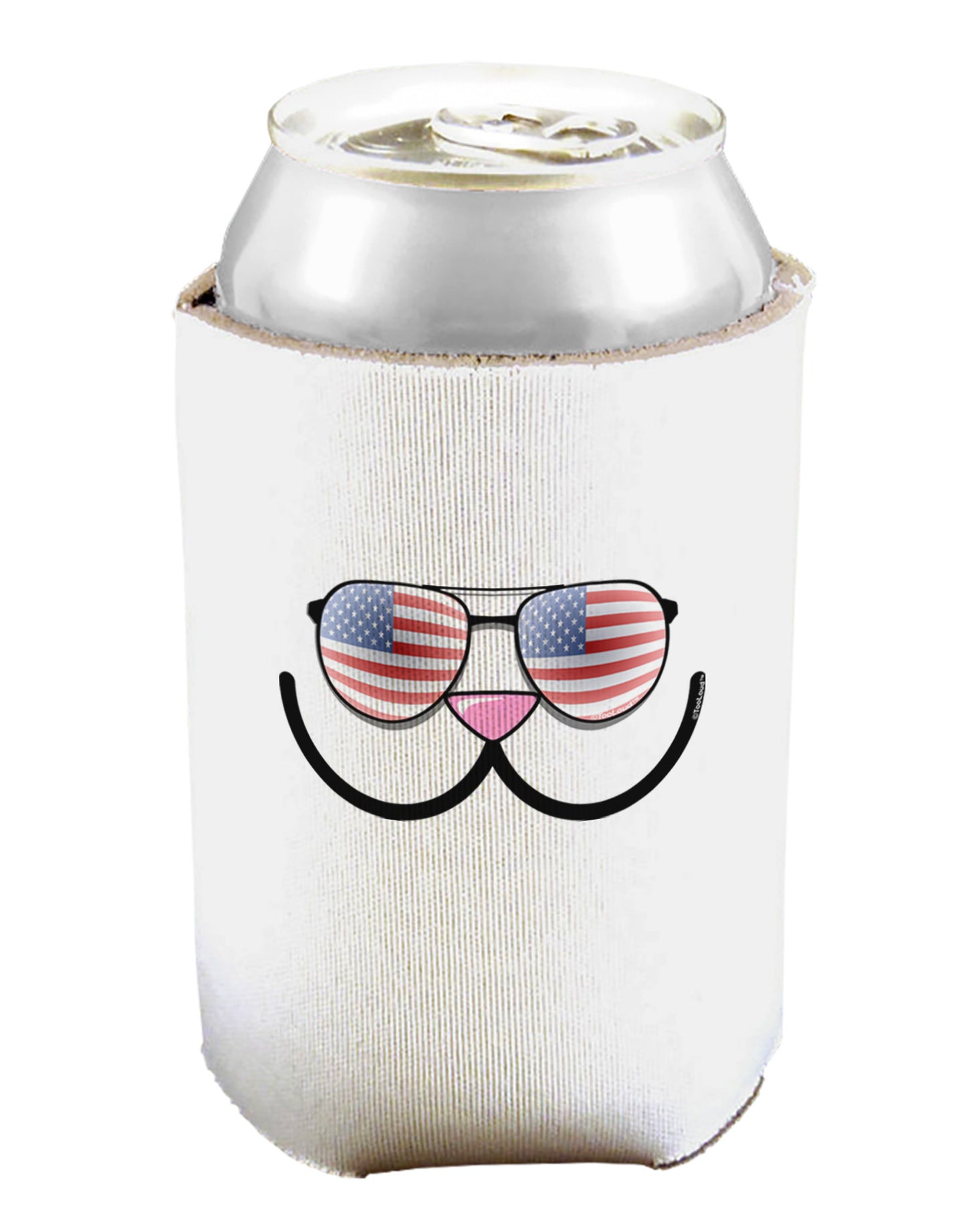 Kyu-T Face - Kawa Patriotic Sunglasses Can and Bottle Insulator Cooler-Bottle Insulator-TooLoud-White-Davson Sales