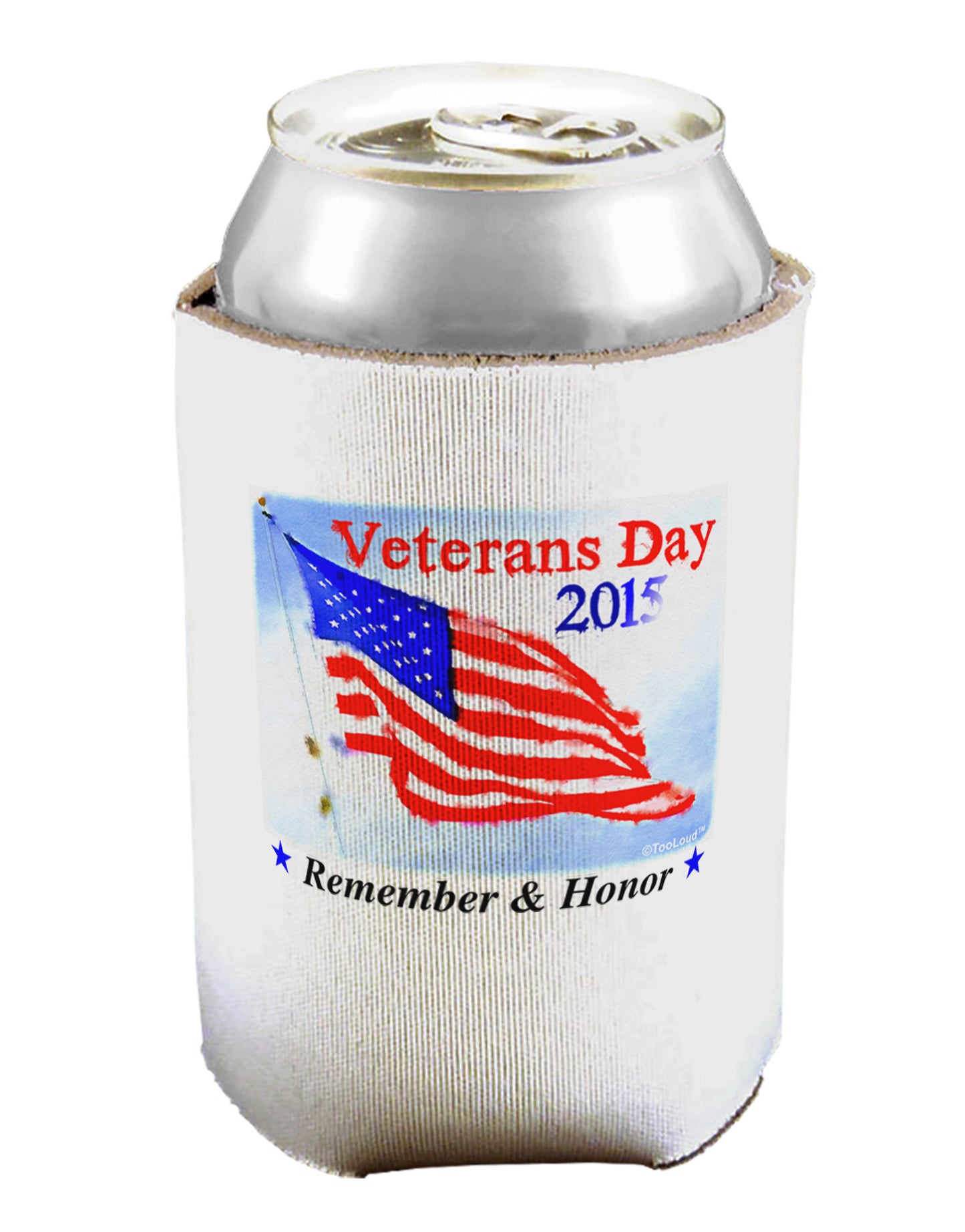 Veterans Day 2015 WaterColor Can / Bottle Insulator Coolers-Can Coolie-TooLoud-1-Davson Sales