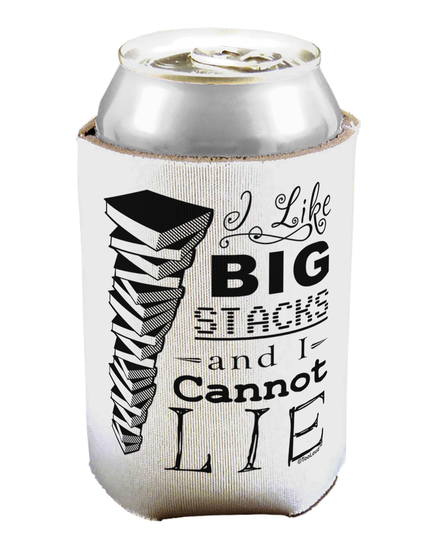 I Like Big Stacks -of books- Can / Bottle Insulator Coolers-Can Coolie-TooLoud-1-Davson Sales