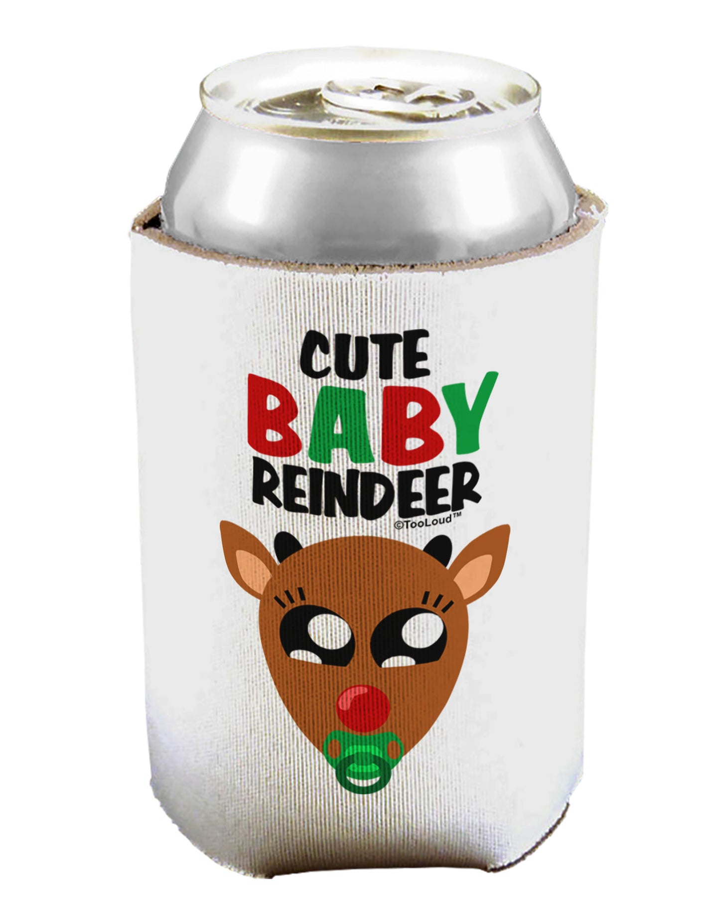 Cute Baby Reindeer Matching Deer Can / Bottle Insulator Coolers-Can Coolie-TooLoud-1-Davson Sales