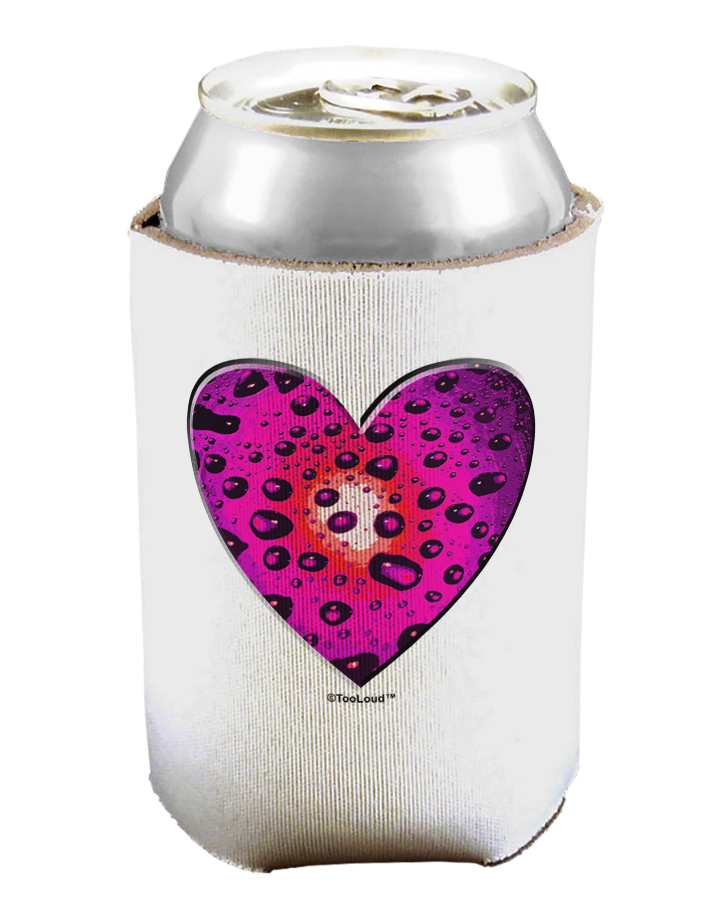 Water Droplet Heart Magenta Can / Bottle Insulator Coolers by TooLoud-Can Coolie-TooLoud-1-Davson Sales