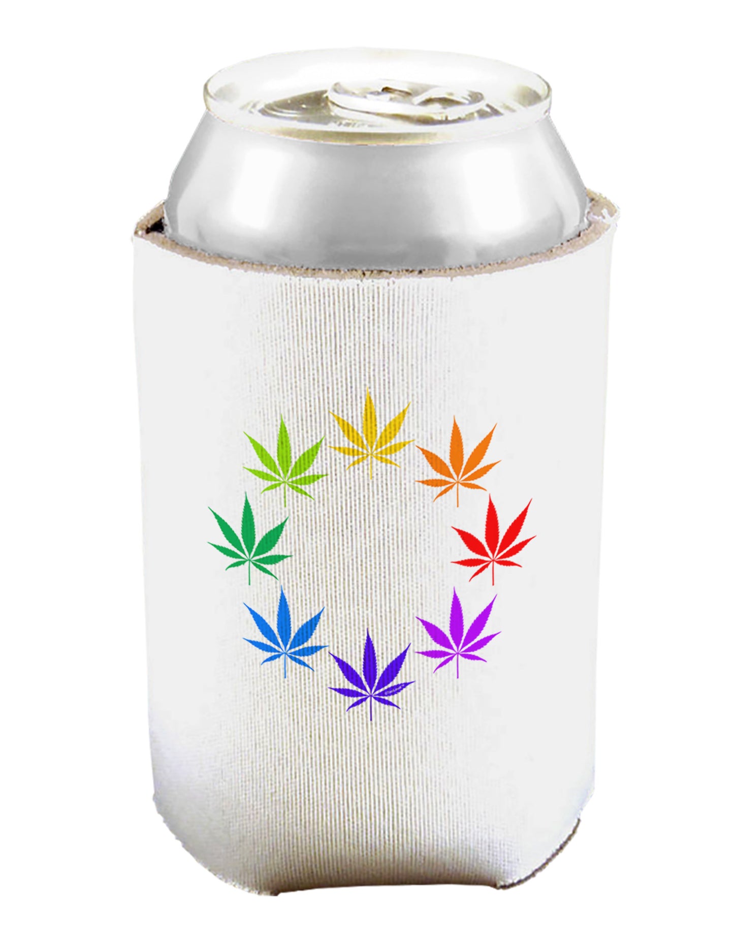 Rainbow Pot - Marijuana Leaf Can and Bottle Insulator Cooler-Bottle Insulator-TooLoud-White-Davson Sales
