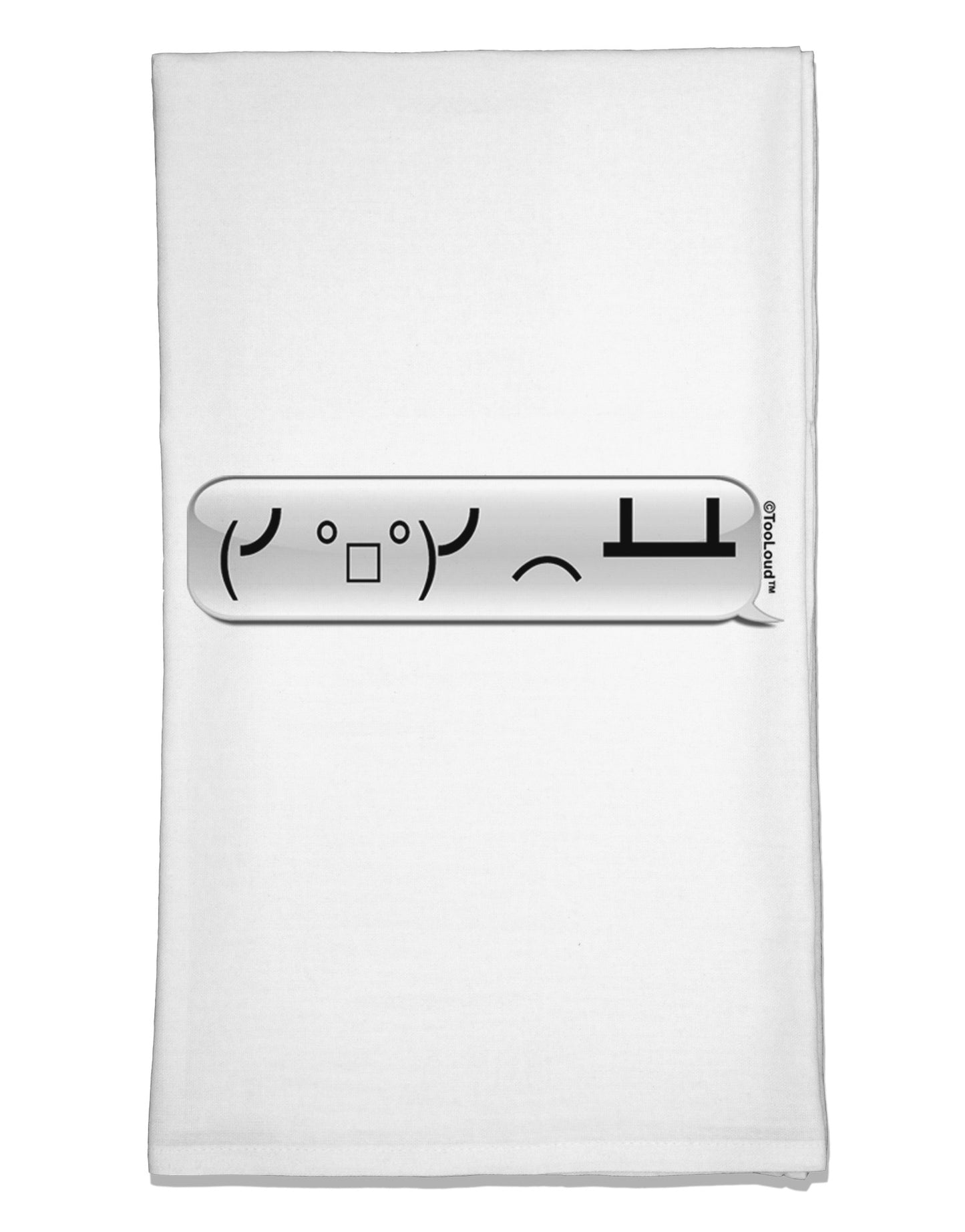 Table Flip Text Bubble Flour Sack Dish Towels-Flour Sack Dish Towel-TooLoud-White-Davson Sales