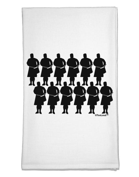 Twelve Drummers Drumming Flour Sack Dish Towels-Flour Sack Dish Towel-TooLoud-White-Davson Sales