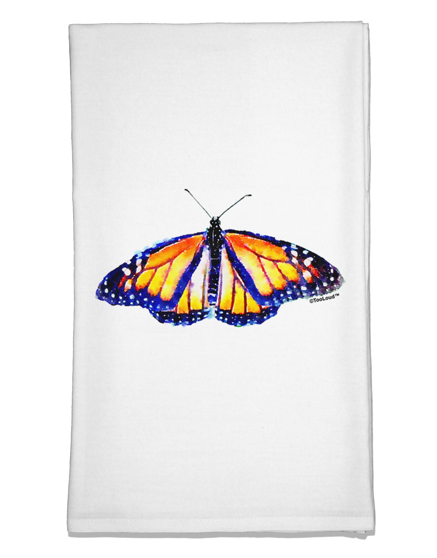 TooLoud Watercolor Monarch Butterfly Flour Sack Dish Towels-Flour Sack Dish Towel-TooLoud-White-Davson Sales