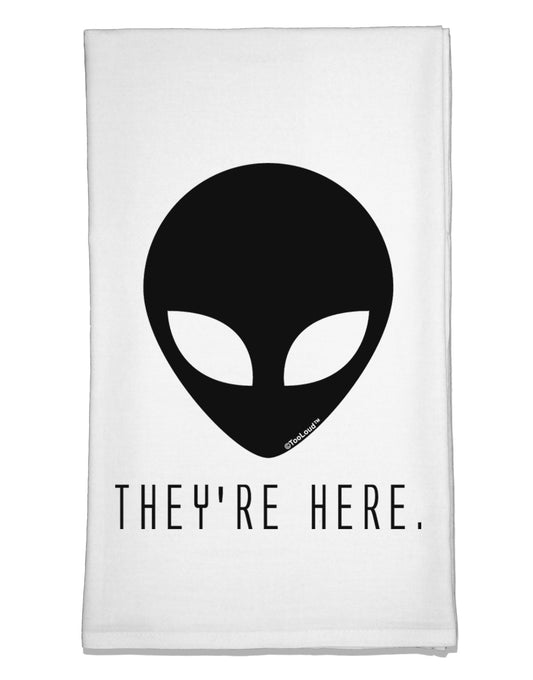 Alien They Are Here Flour Sack Dish Towel-Flour Sack Dish Towel-TooLoud-White-Davson Sales