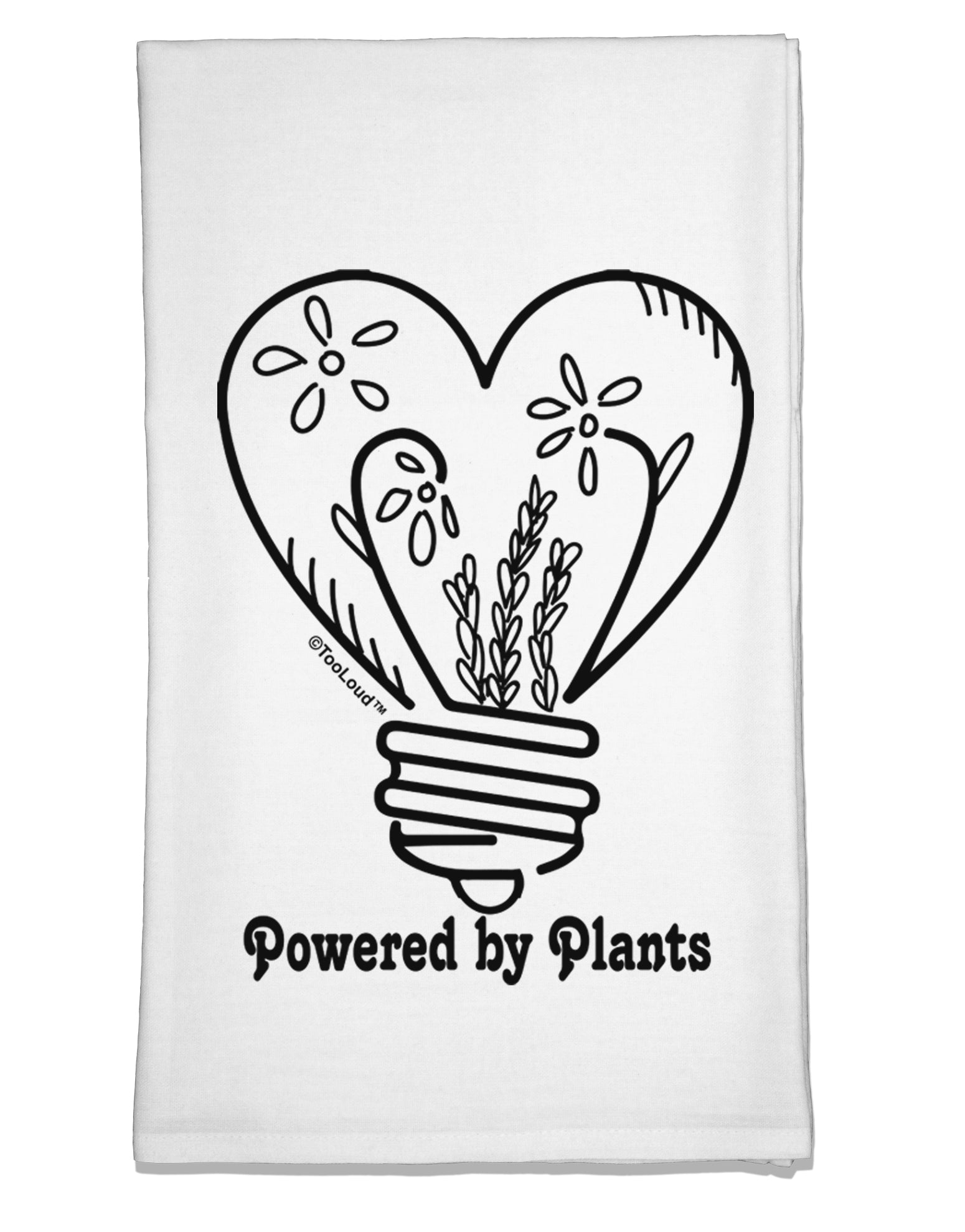 Powered by Plants Flour Sack Dish Towel-Flour Sack Dish Towel-TooLoud-Davson Sales