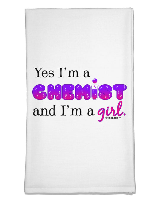 Yes I am a Chemist Girl Flour Sack Dish Towel-Flour Sack Dish Towel-TooLoud-White-Davson Sales