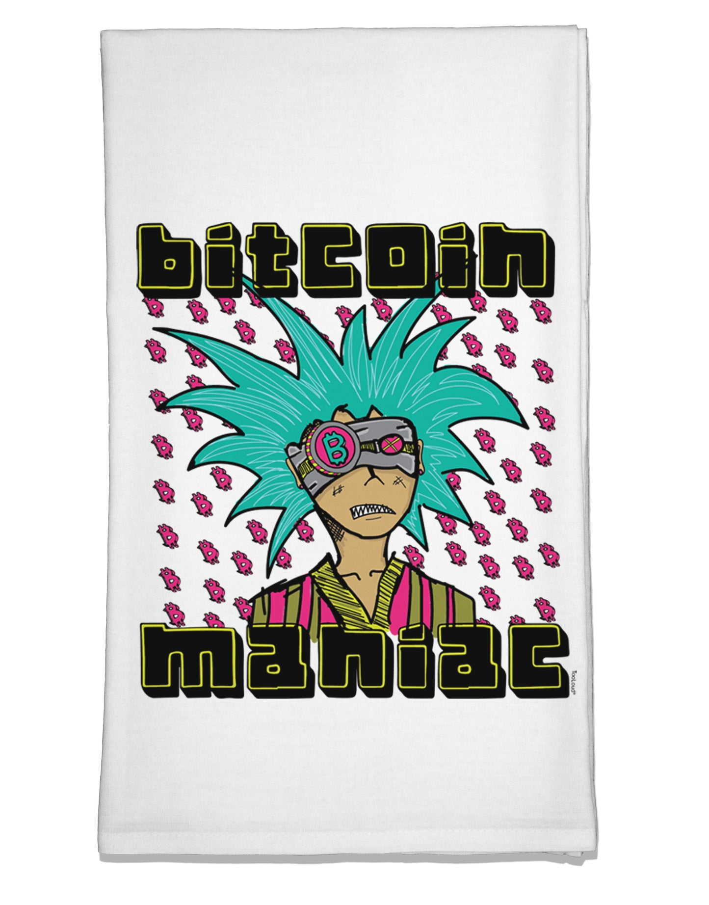 Bitcoin Maniac Crypto Flour Sack Dish Towel-Flour Sack Dish Towel-TooLoud-Davson Sales