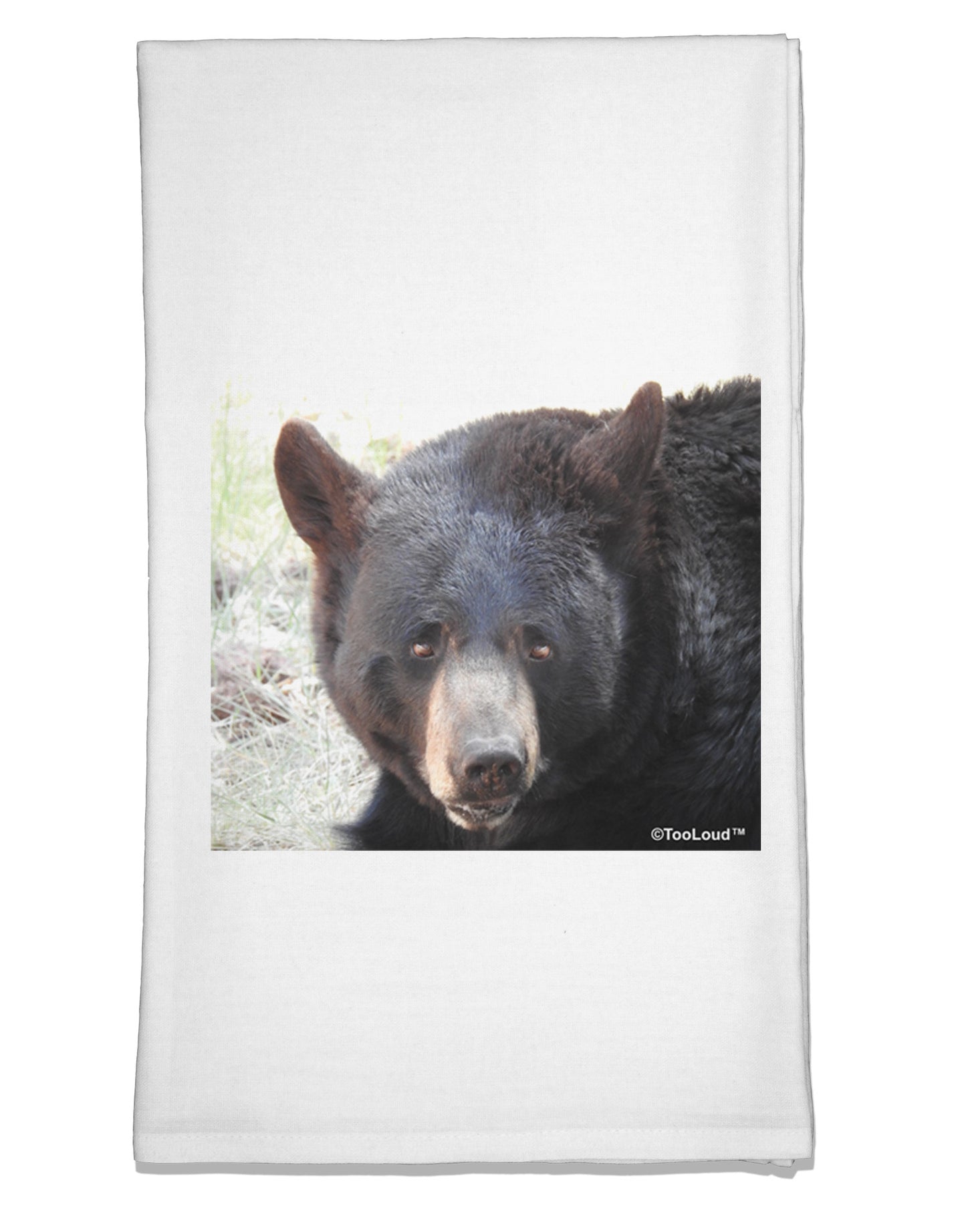 Staring Black Bear Flour Sack Dish Towel-Flour Sack Dish Towel-TooLoud-White-Davson Sales