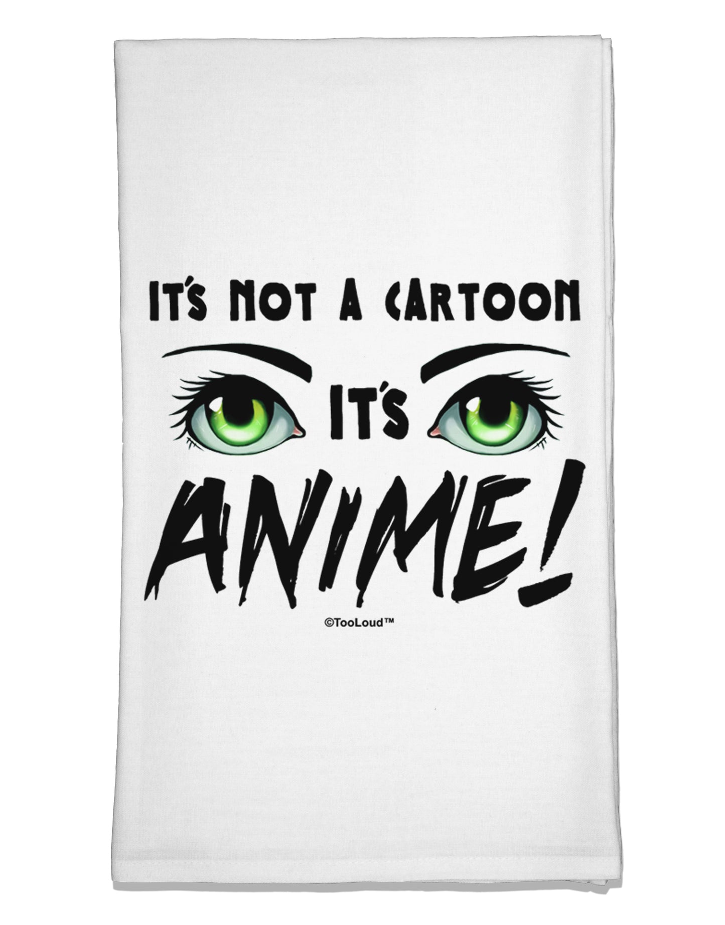 Not A Cartoon Eyes Green Flour Sack Dish Towel by TooLoud-Flour Sack Dish Towel-TooLoud-White-Davson Sales