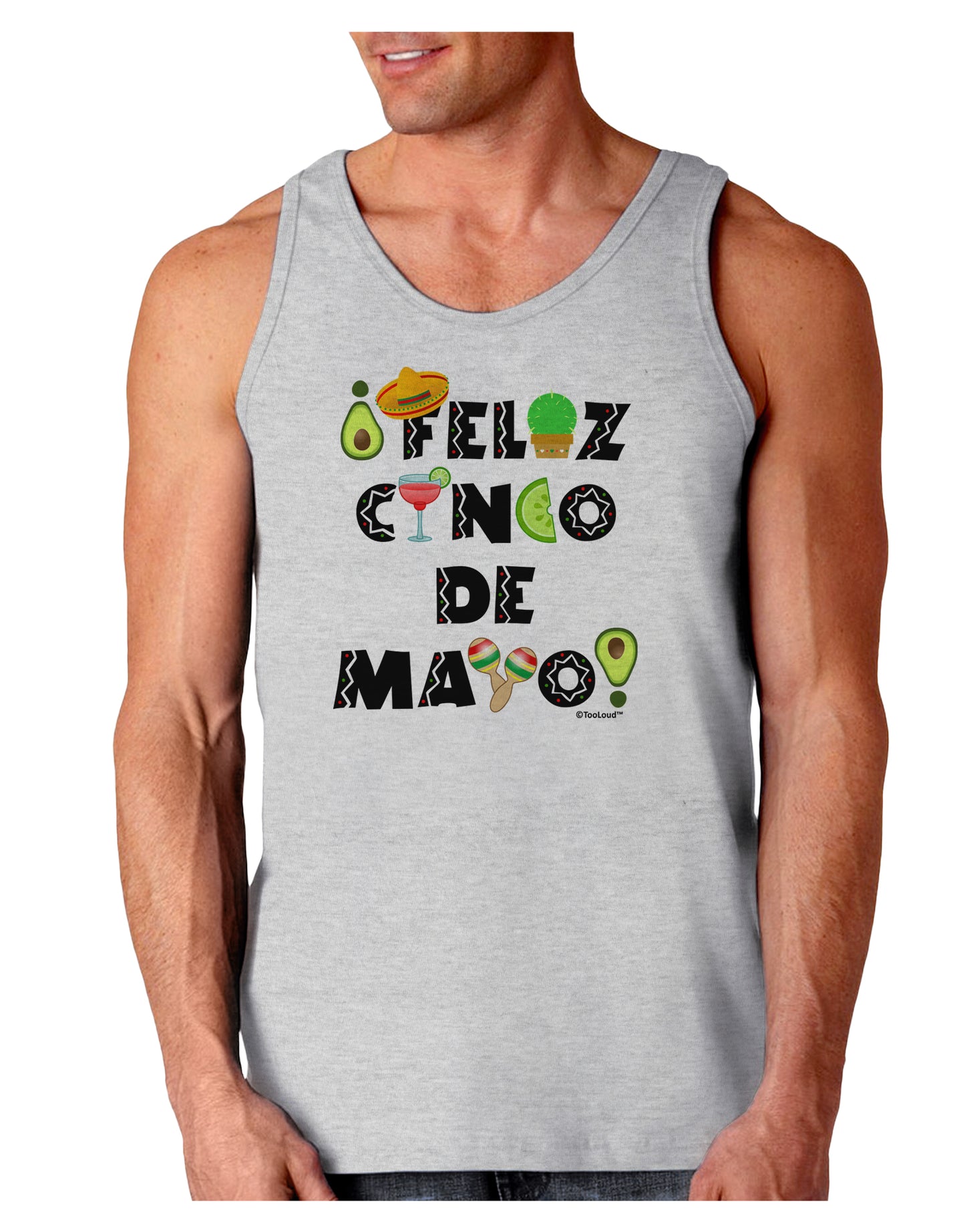 Feliz Cinco de Mayo - Fiesta Icons Loose Tank Top by TooLoud-Loose Tank Top-TooLoud-AshGray-Small-Davson Sales