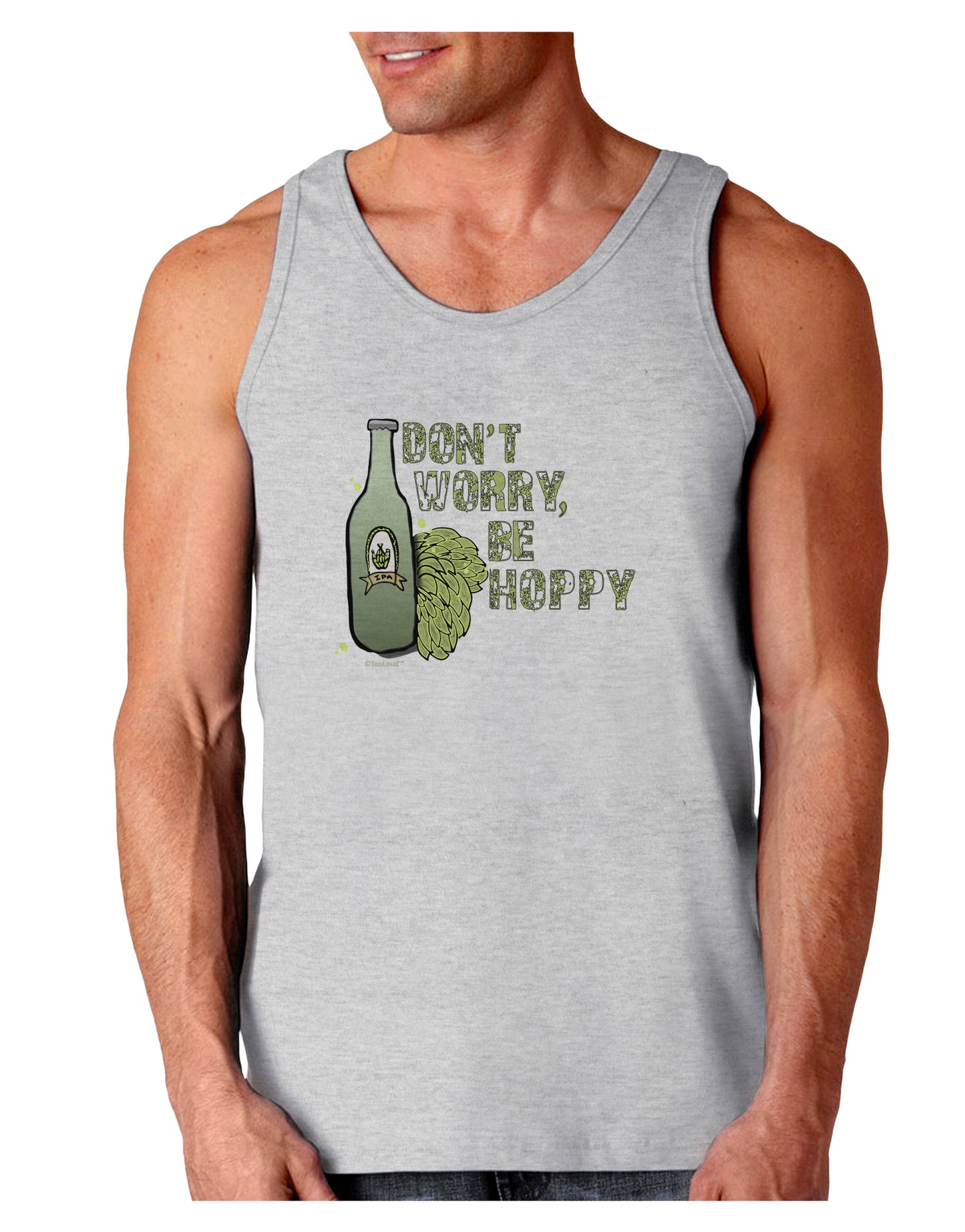 Don't Worry Be Hoppy Loose Tank Top-Mens-LooseTanktops-TooLoud-AshGray-Small-Davson Sales